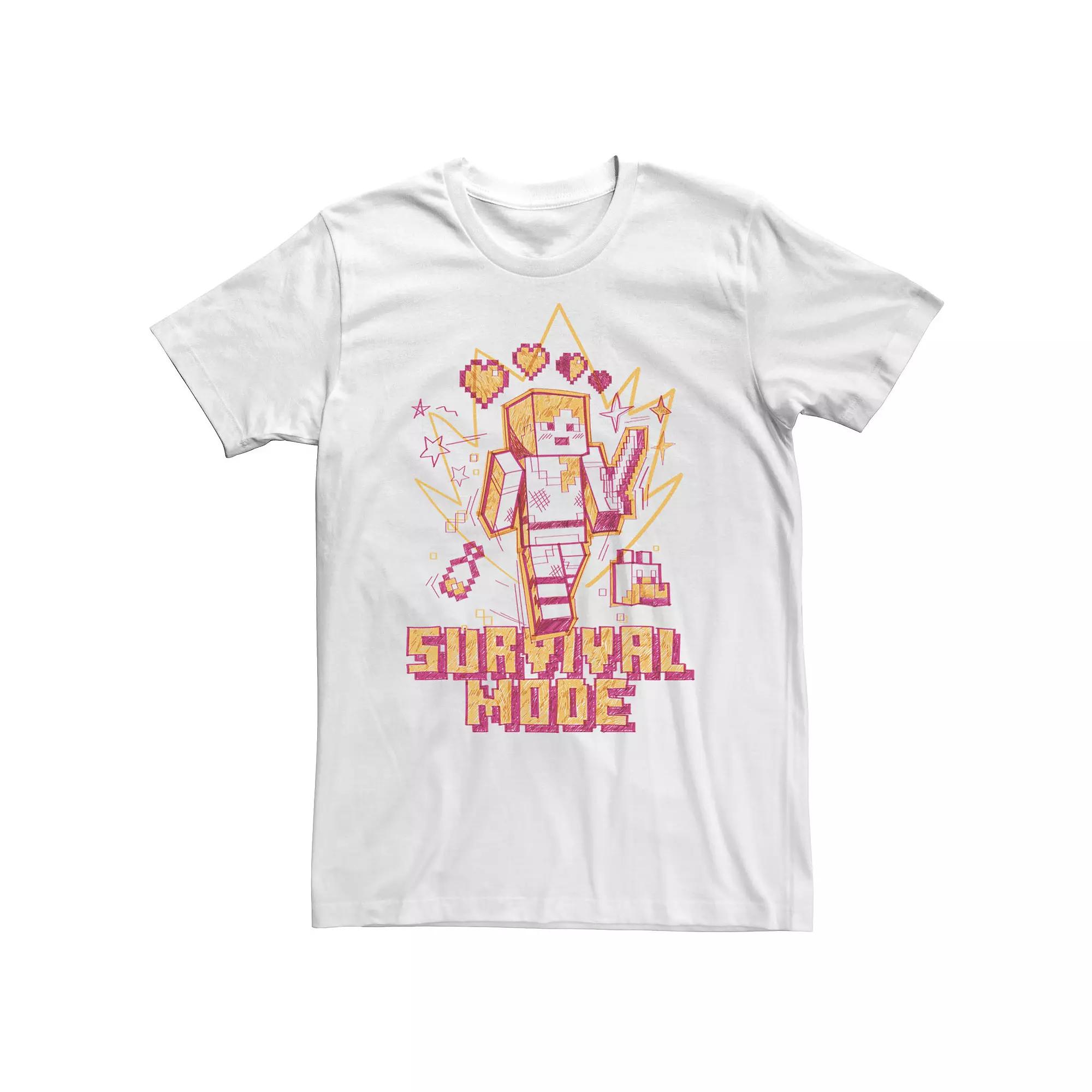 Big & Tall Minecraft Survival Mode Sketch Collage Tee, Boy's,  Product Image