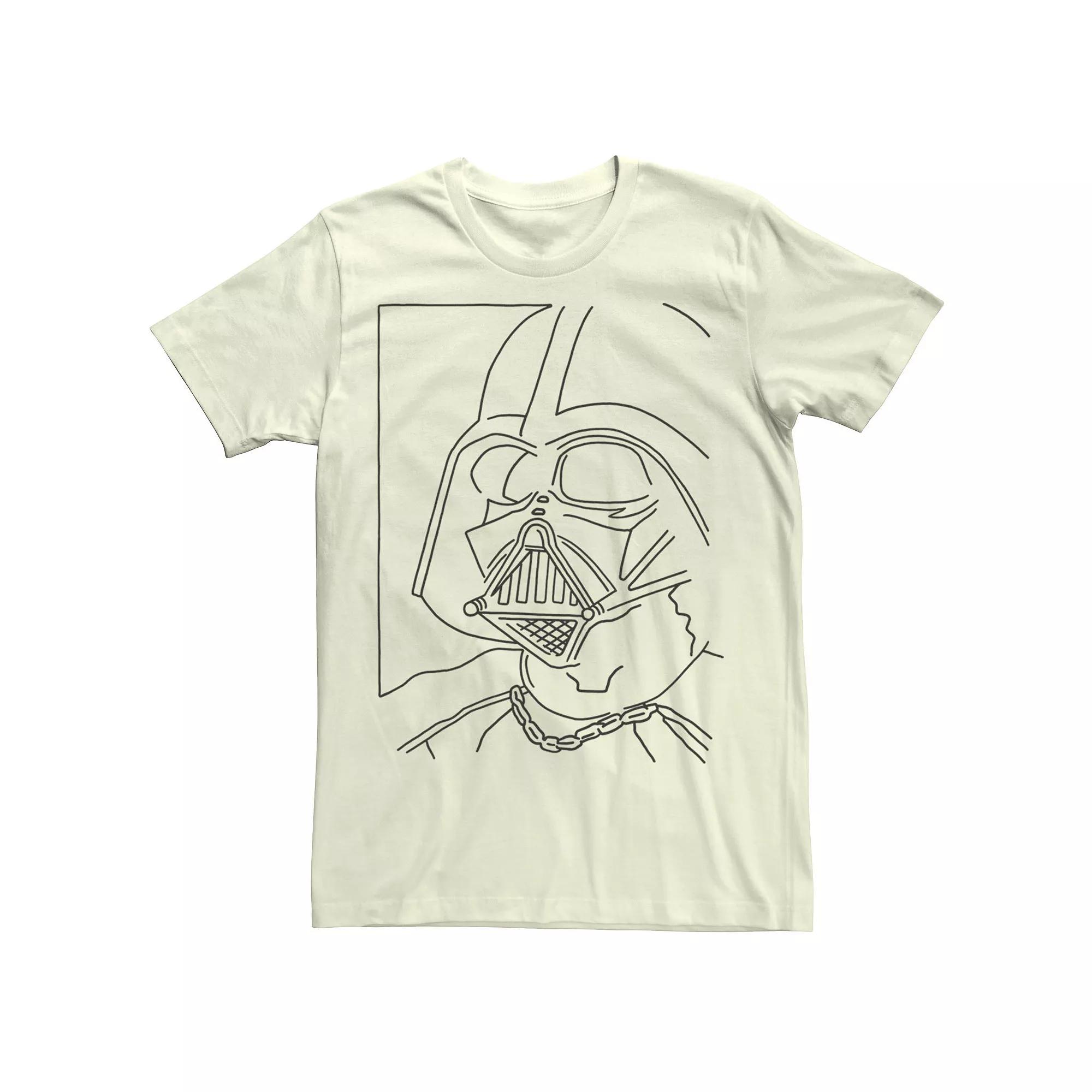 Men's Star Wars Darth Vader Simple Line Drawn Profile Graphic Tee,  Product Image