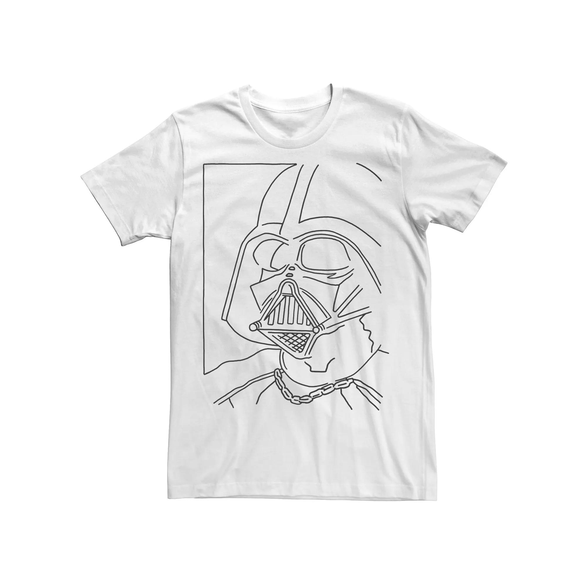 Men's Star Wars Darth Vader Simple Line Drawn Profile Graphic Tee,  Product Image