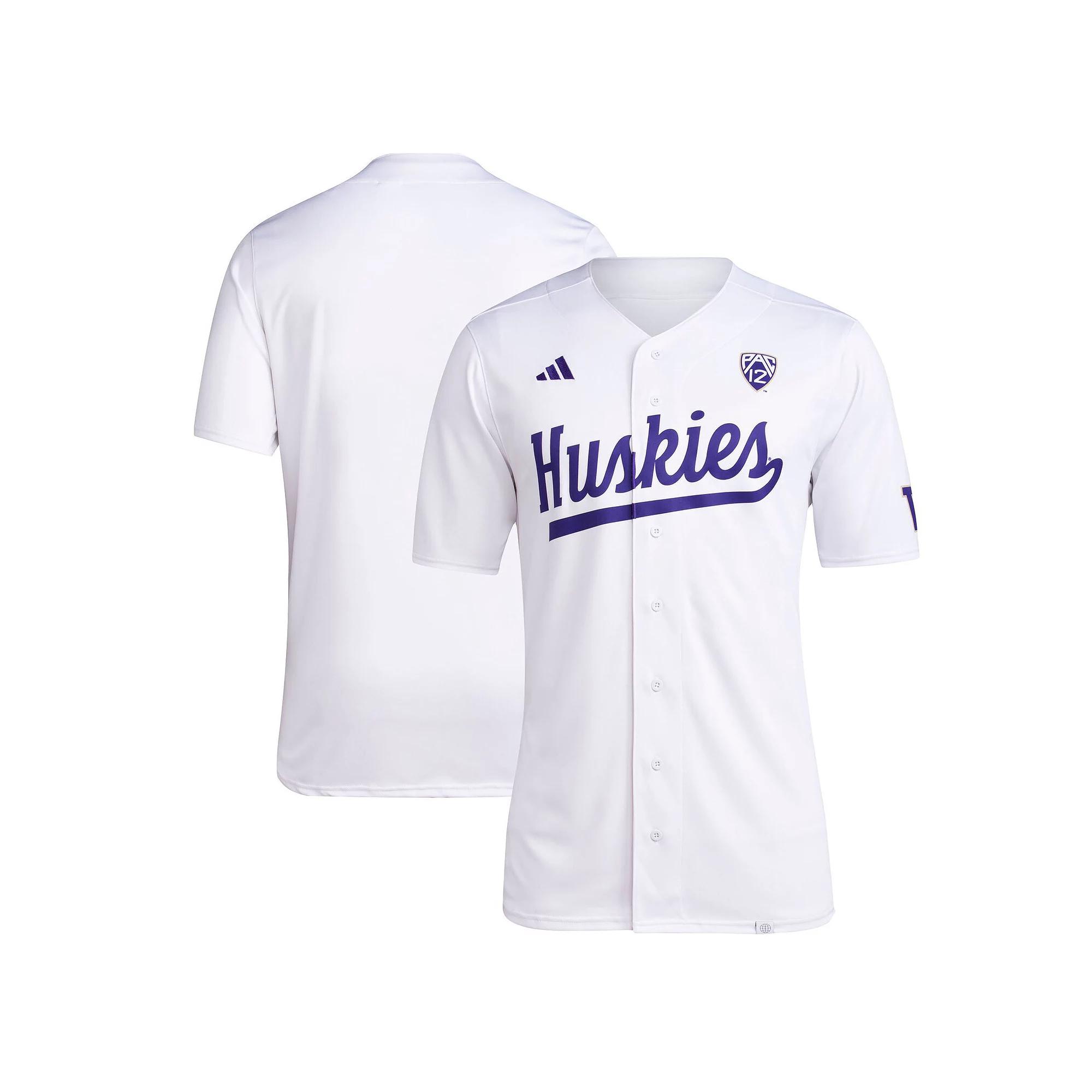 Men's adidas White Washington Huskies Team Baseball Jersey,  Product Image