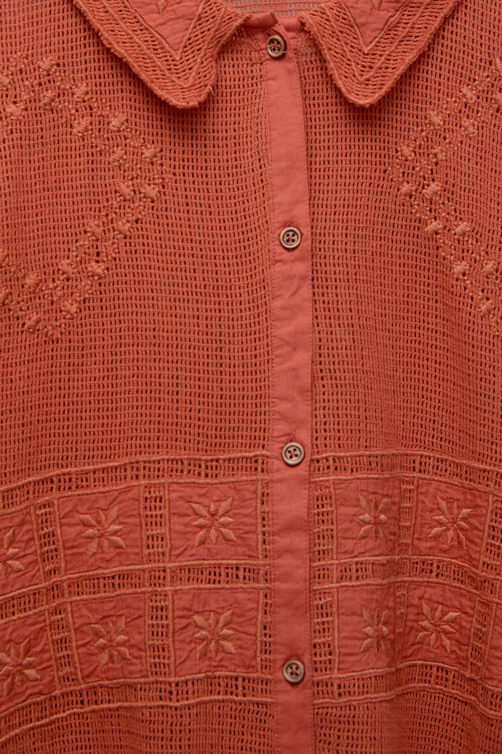 Embroidered cutwork shirt Product Image