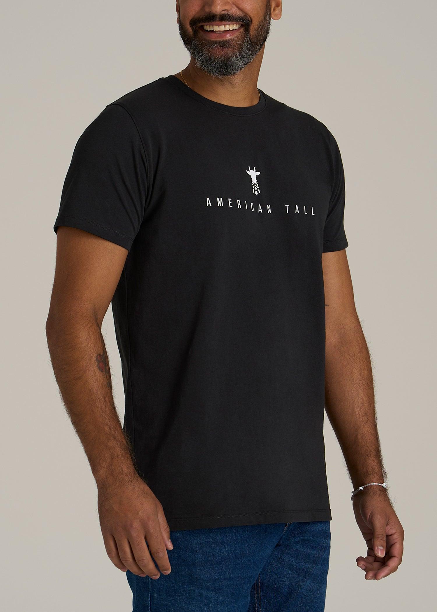 Logo Tee for Tall Men in Black Male Product Image