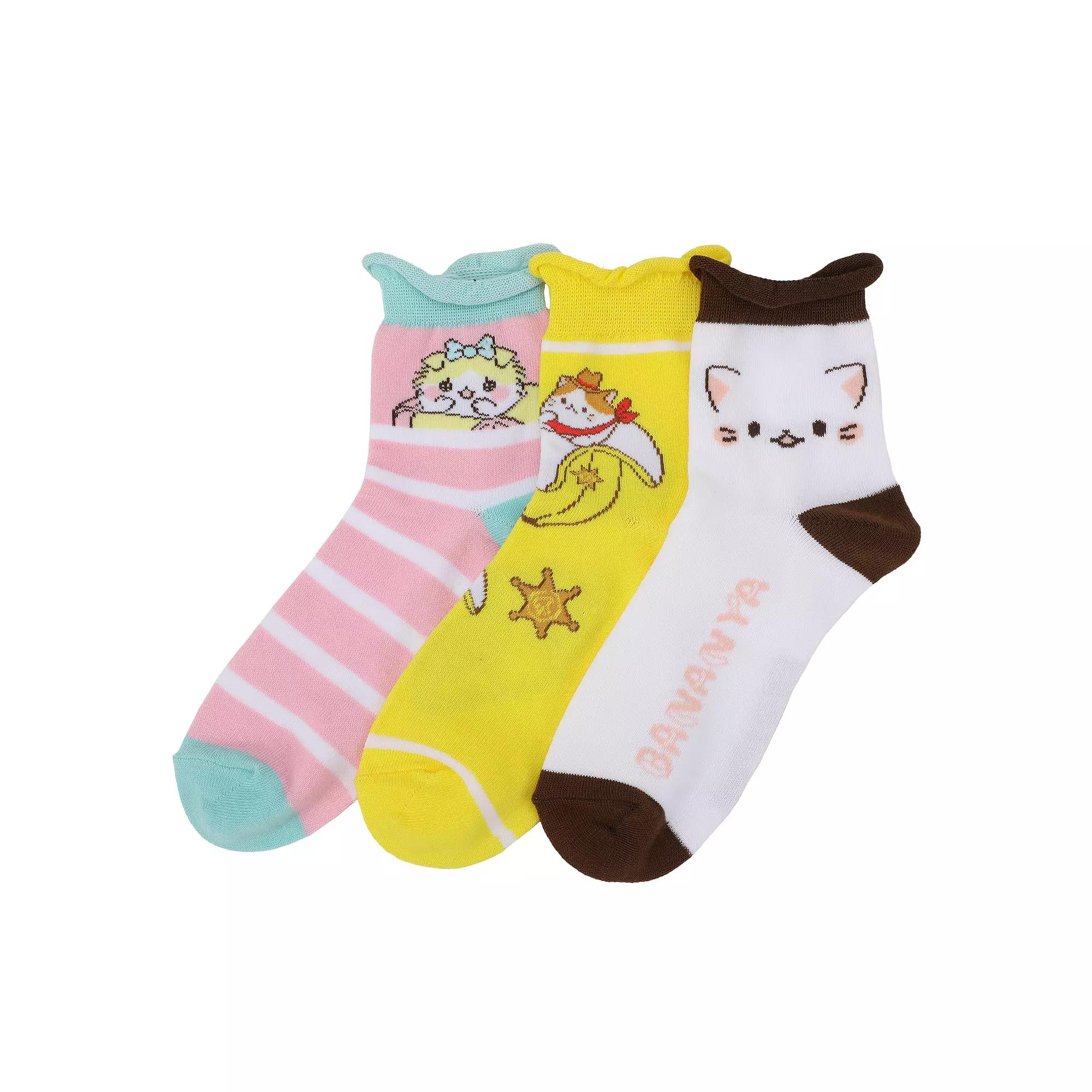 Women's Bananya Quarter Crew Socks 3-Pack,  Product Image