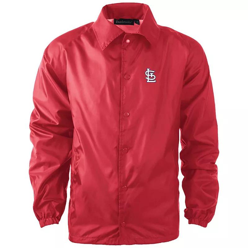 Men's Dunbrooke Red St. Louis Cardinals Coach's Raglan Full-Snap Windbreaker Jacket,  Product Image