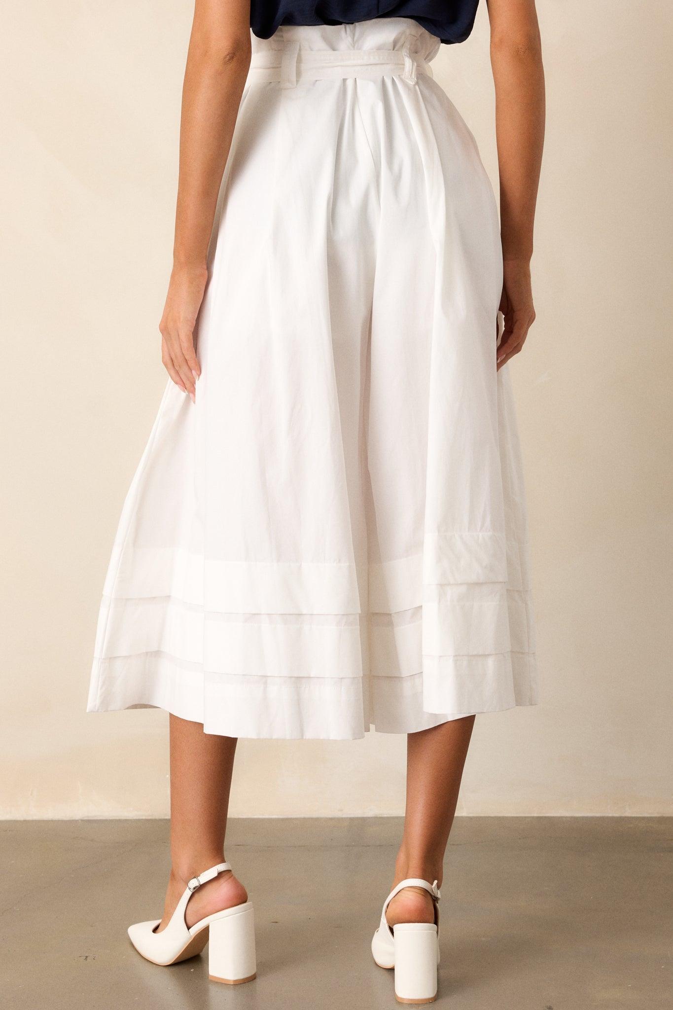 Glimpse In Time Cotton White Palazzo Pants Product Image