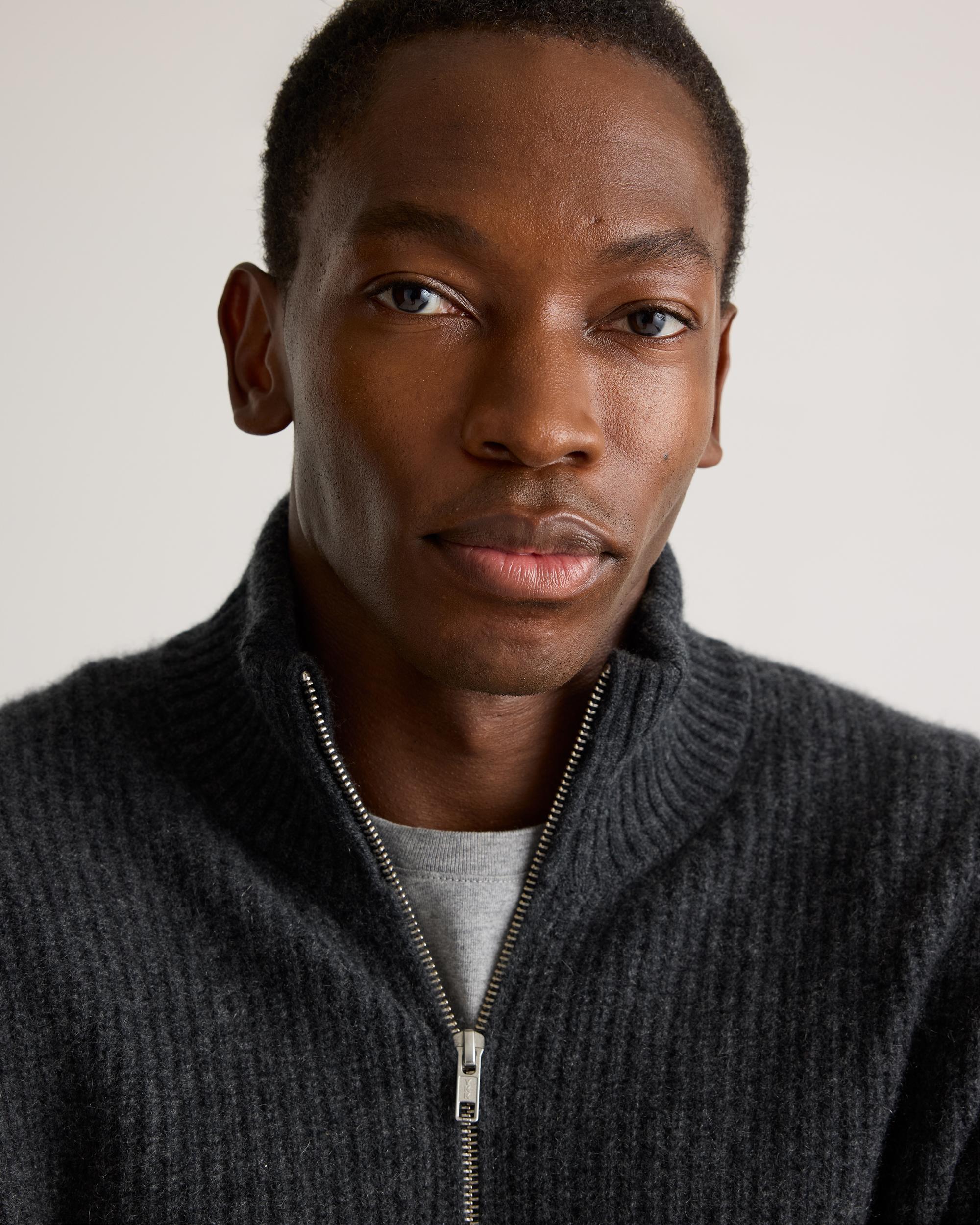 Quince | Men's Mongolian Cashmere Fisherman Full Zip Sweater Product Image