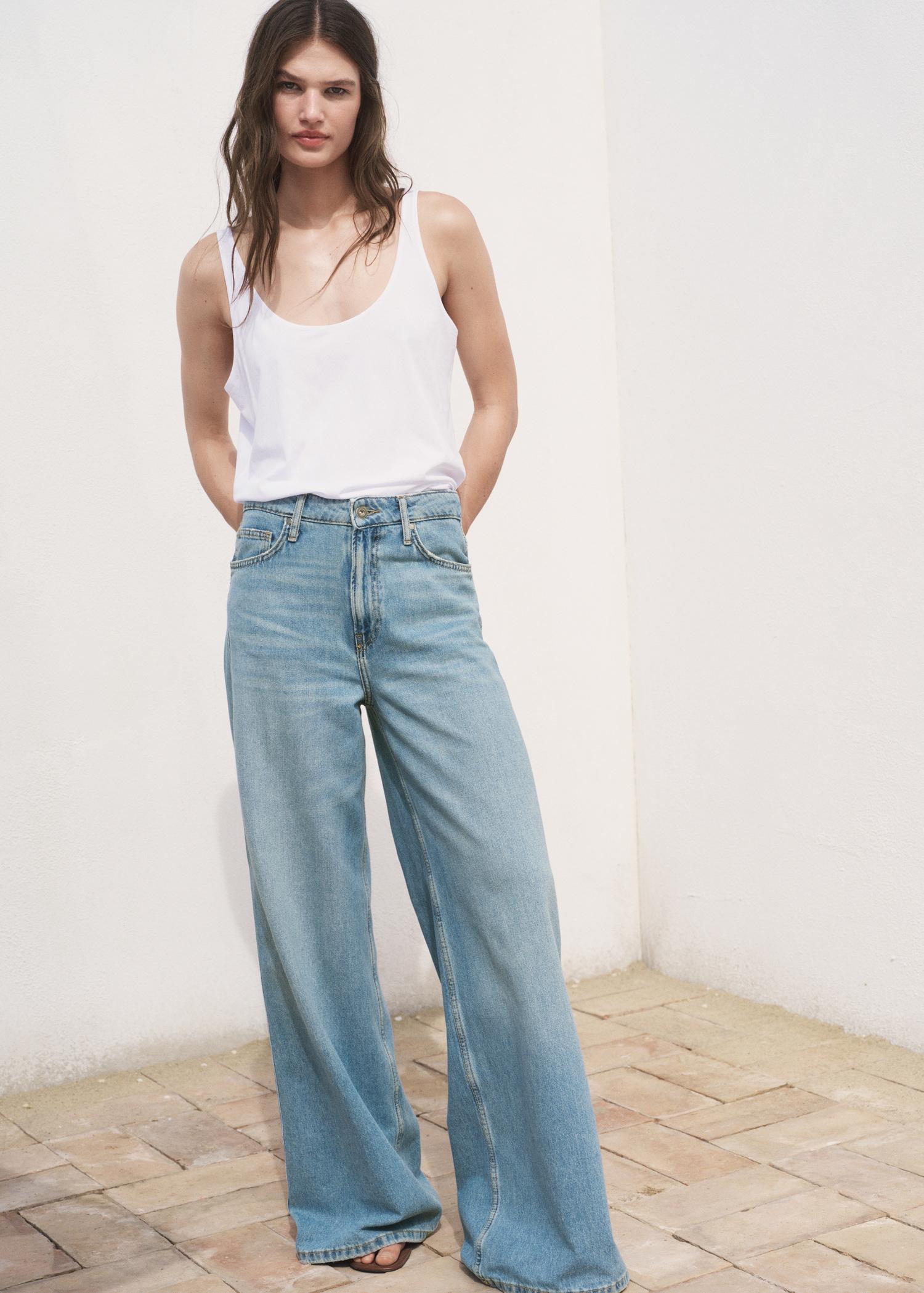 High-rise wideleg jeans - Women | MANGO USA Product Image