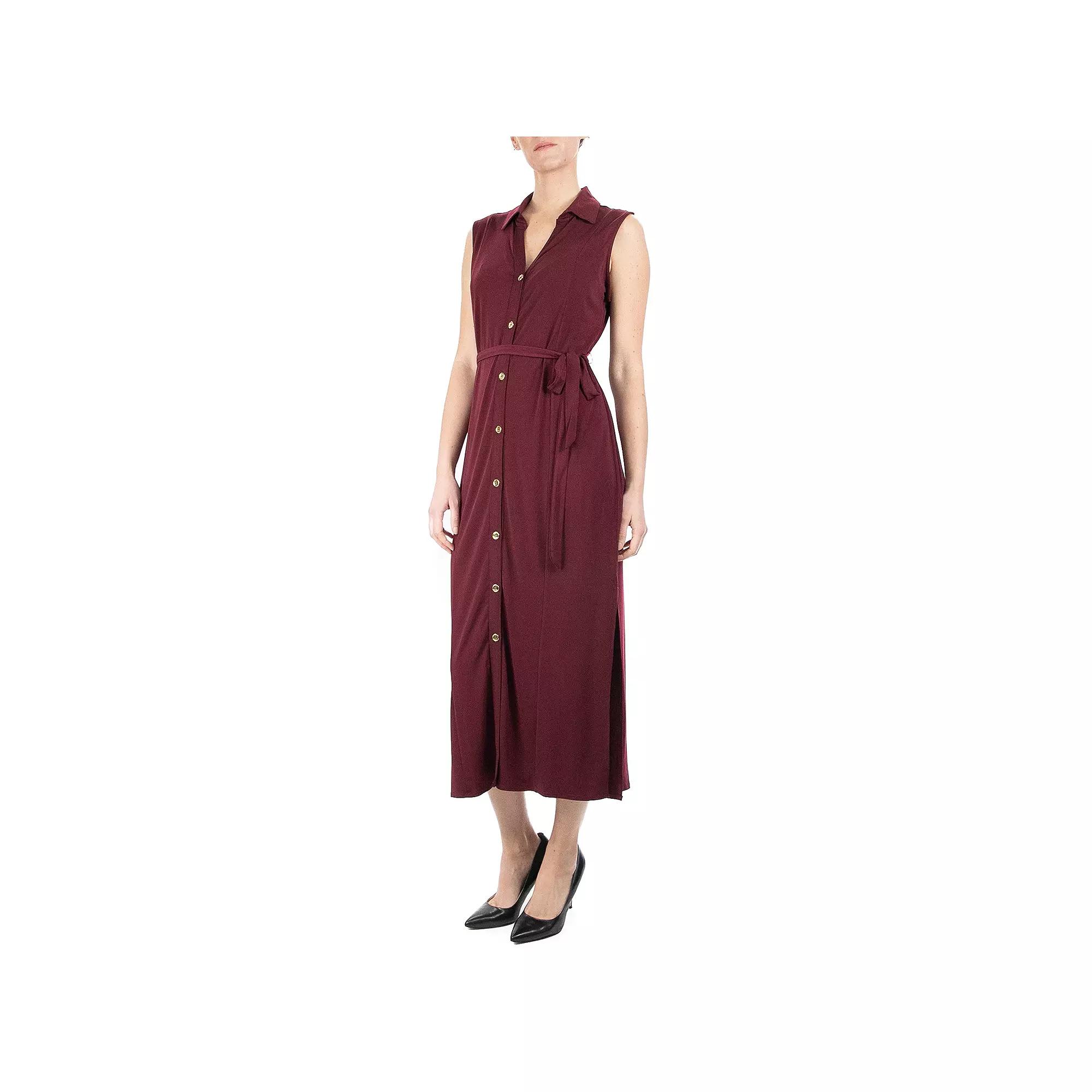 Women's Nina Leonard Maxi Shirtdress,  Product Image