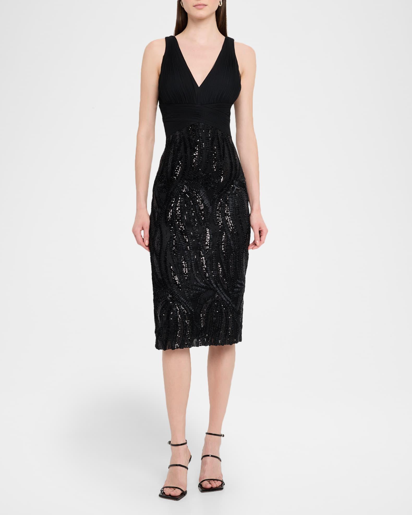 Sleeveless Sequin-Embroidered Midi Dress Product Image