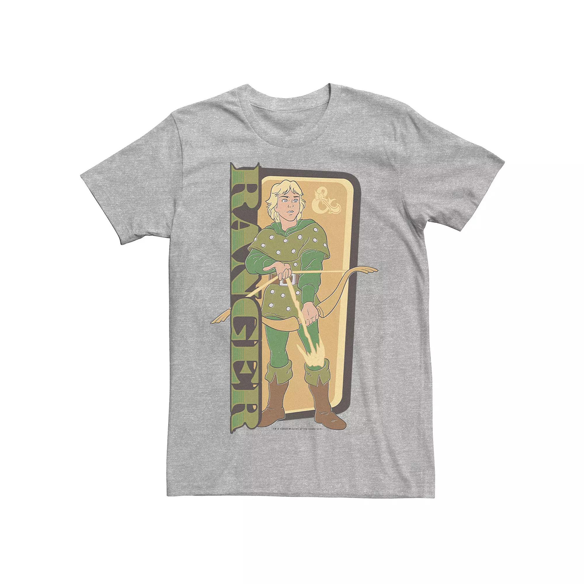Men's Dungeons & Dragons Ranger Green Tee, Size: Medium, Athletic Grey Product Image