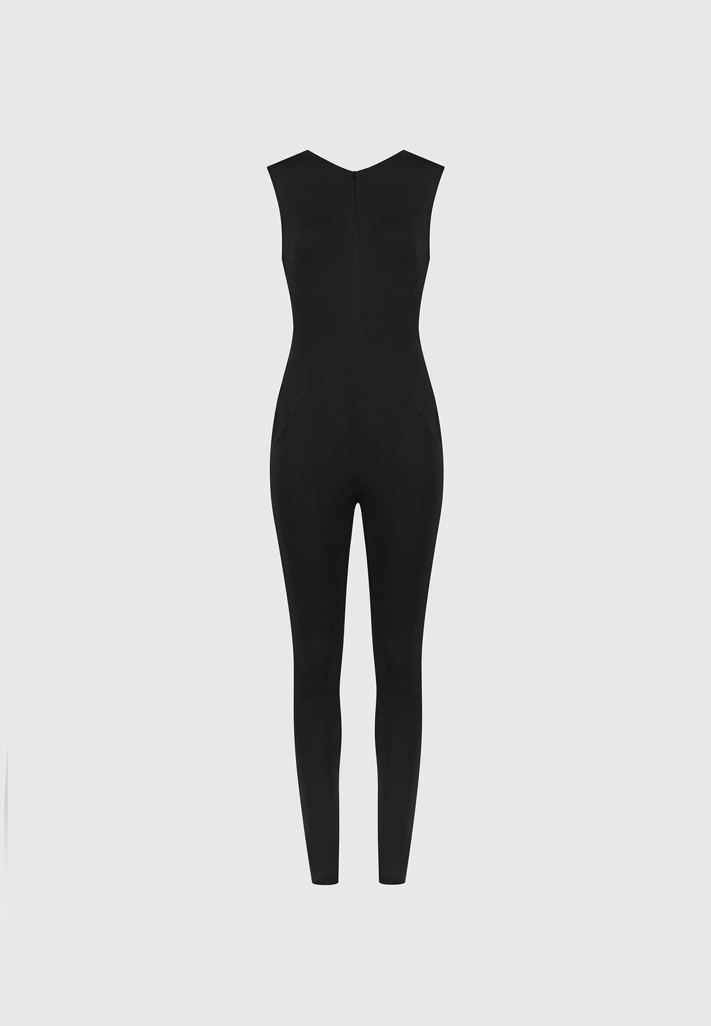 Romy - Wide Shoulder Jumpsuit - Black Female Product Image