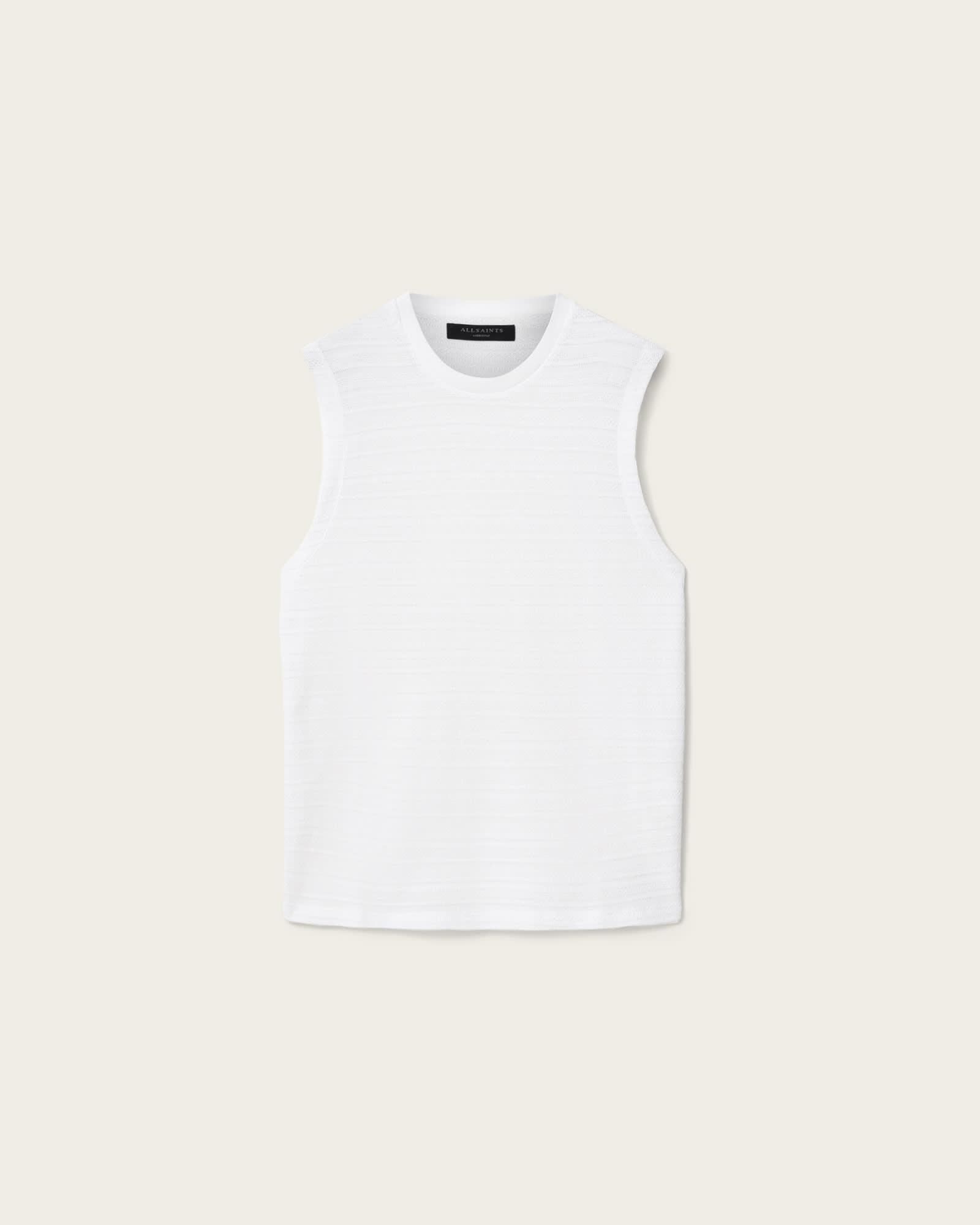 Cove Sleeveless Crew Neck Cotton T-Shirt ASHEN WHITE | ALLSAINTS US Product Image