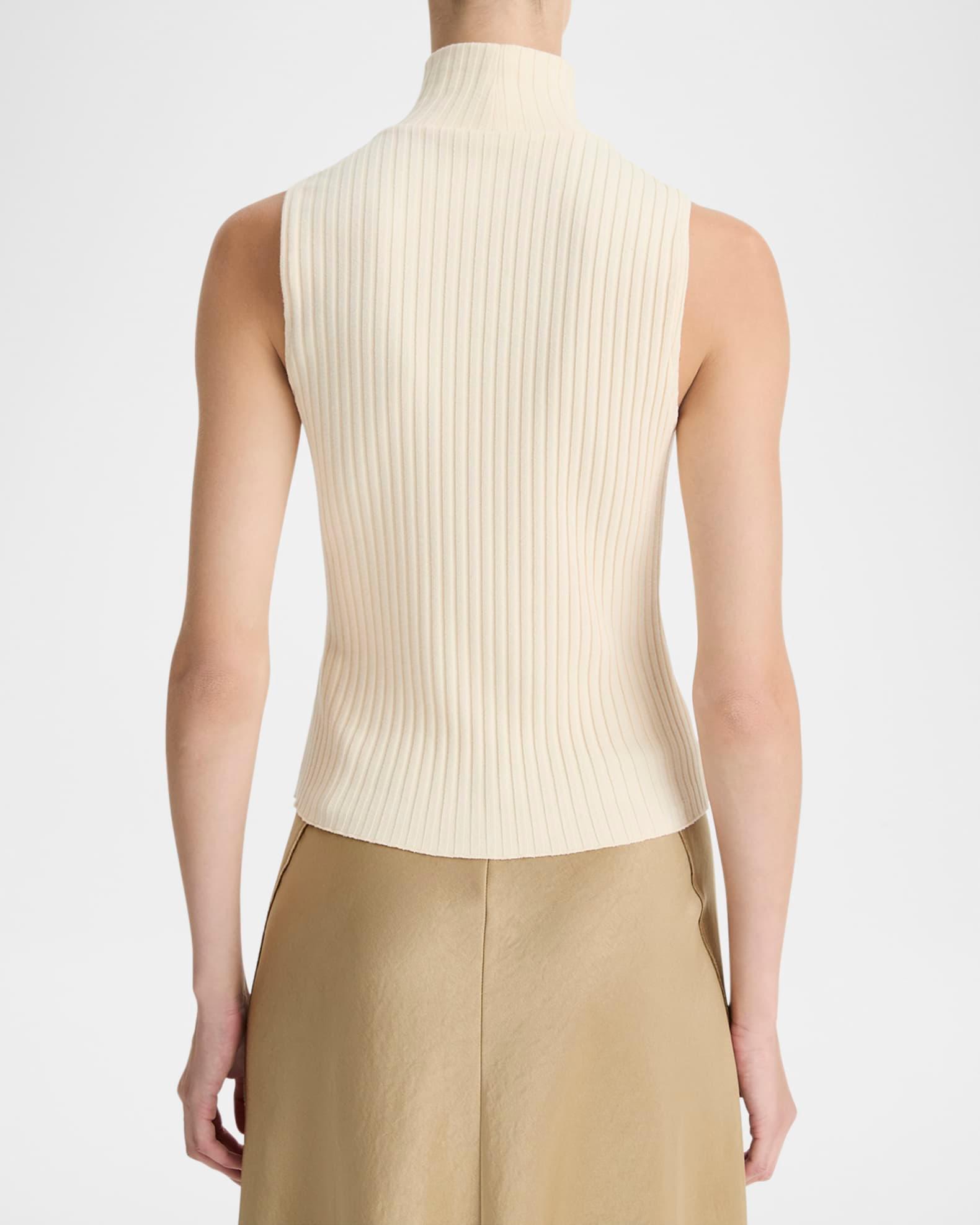 Ribbed Sleeveless Turtleneck Top Product Image
