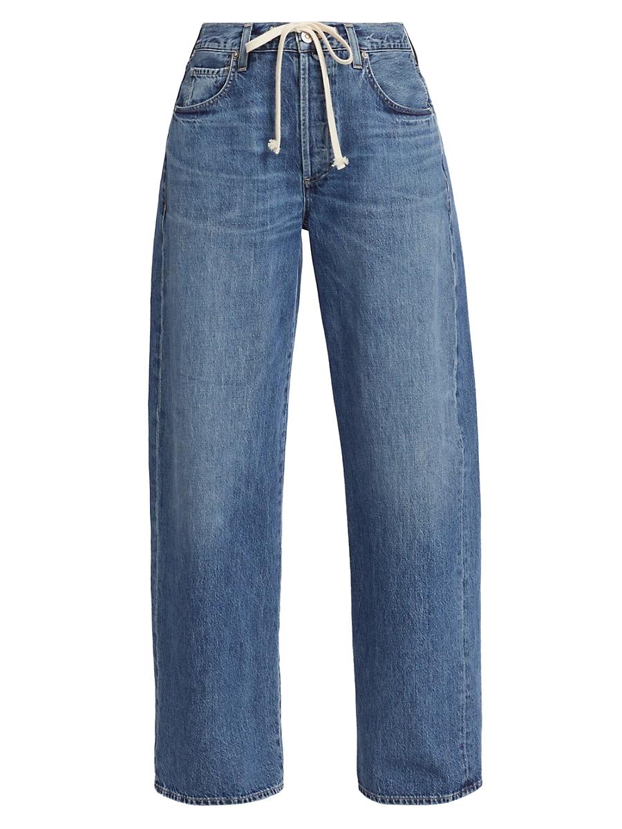 Womens Brynn Drawstring Wide-Leg Jeans Product Image