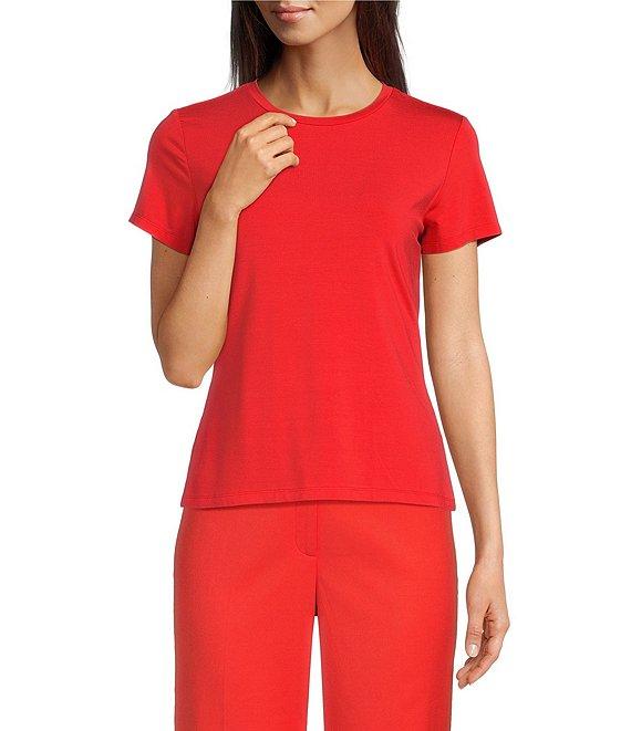 Alex Marie Ellen Crew Neck Short Sleeve Coordinating Jersey Knit Shirt Product Image