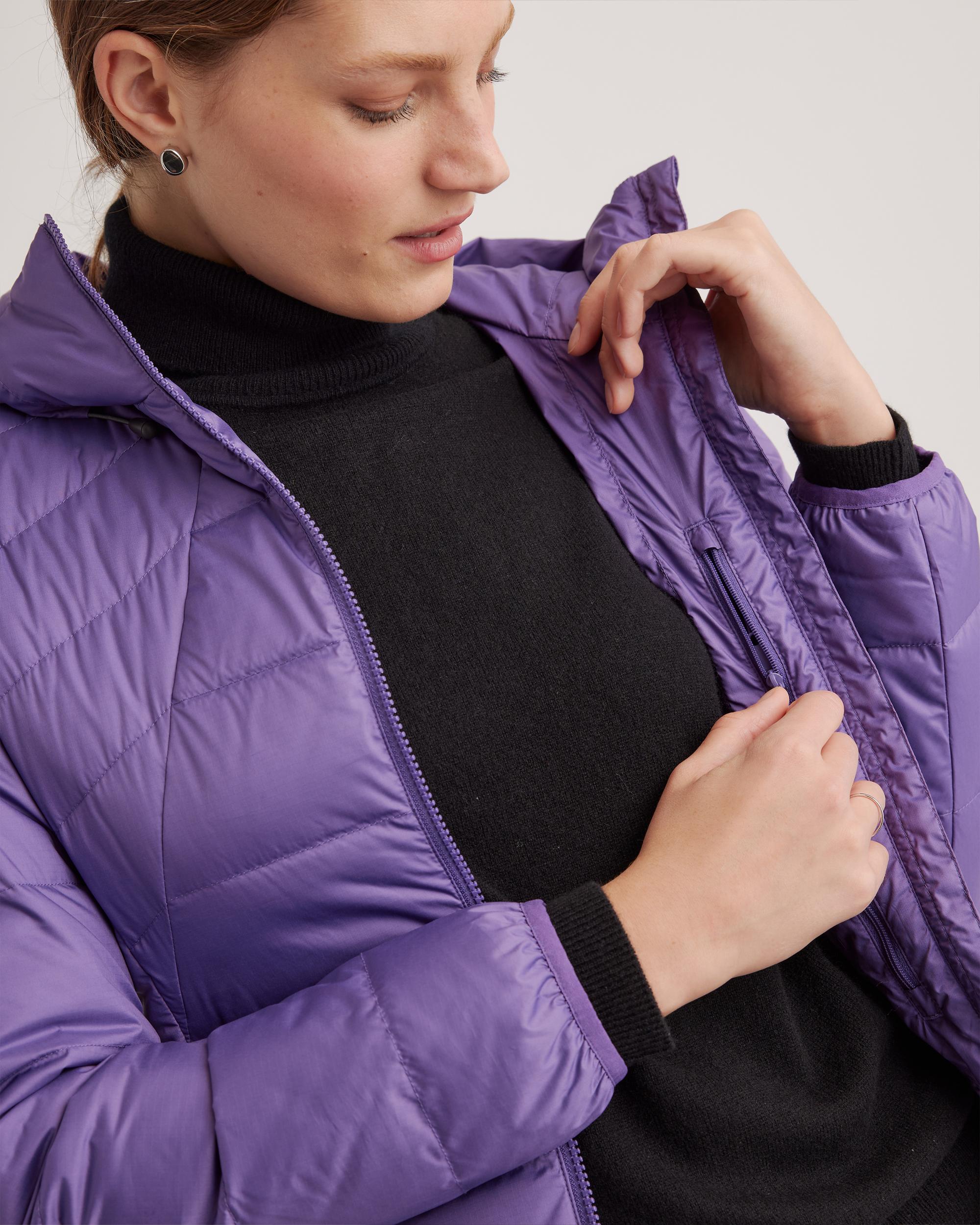 Quince | Women's Lightweight Down Packable Puffer Hooded Jacket Recycled Polyester Product Image