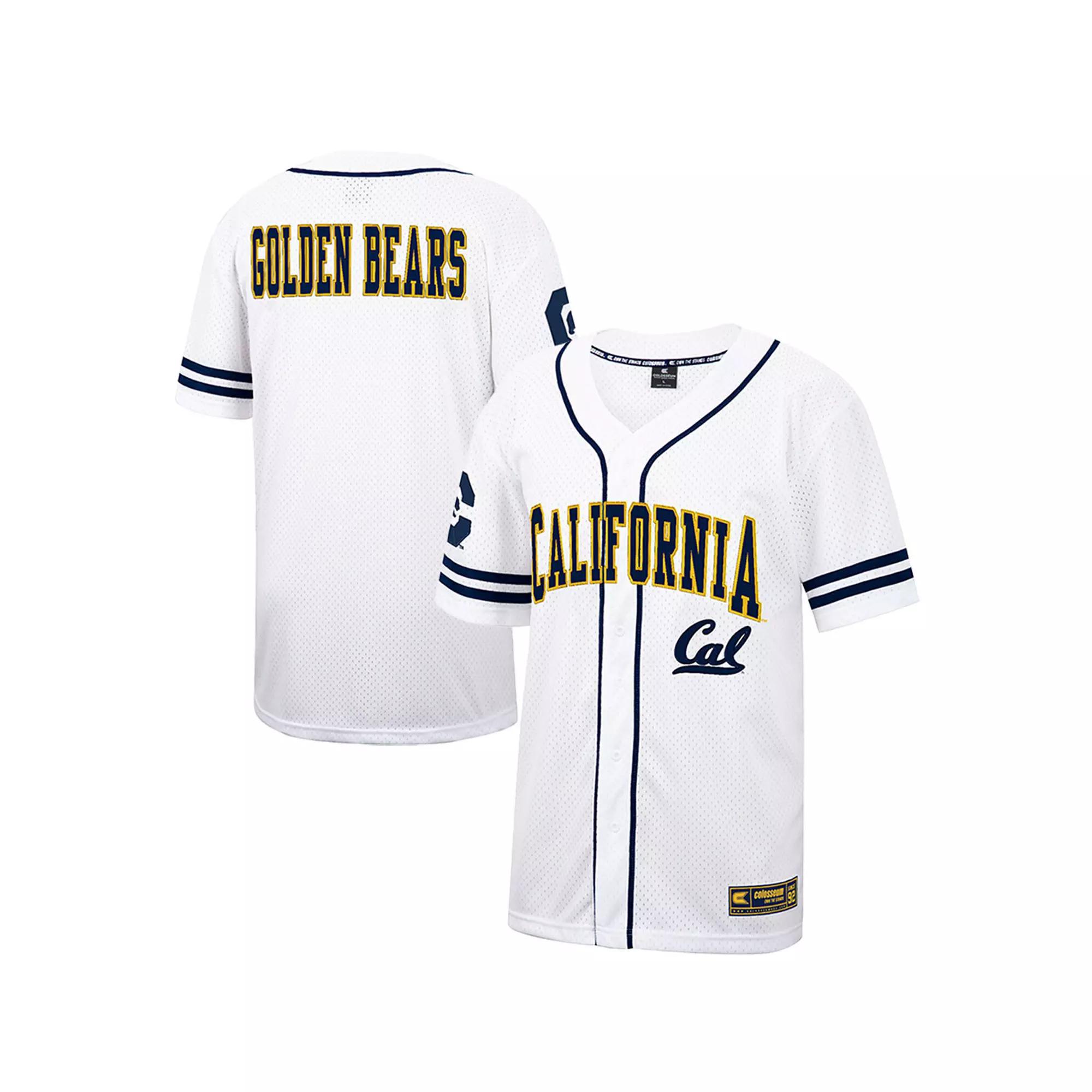Men's Colosseum White/Navy Cal Bears Free Spirited Baseball Jersey, Size: 2XL Product Image