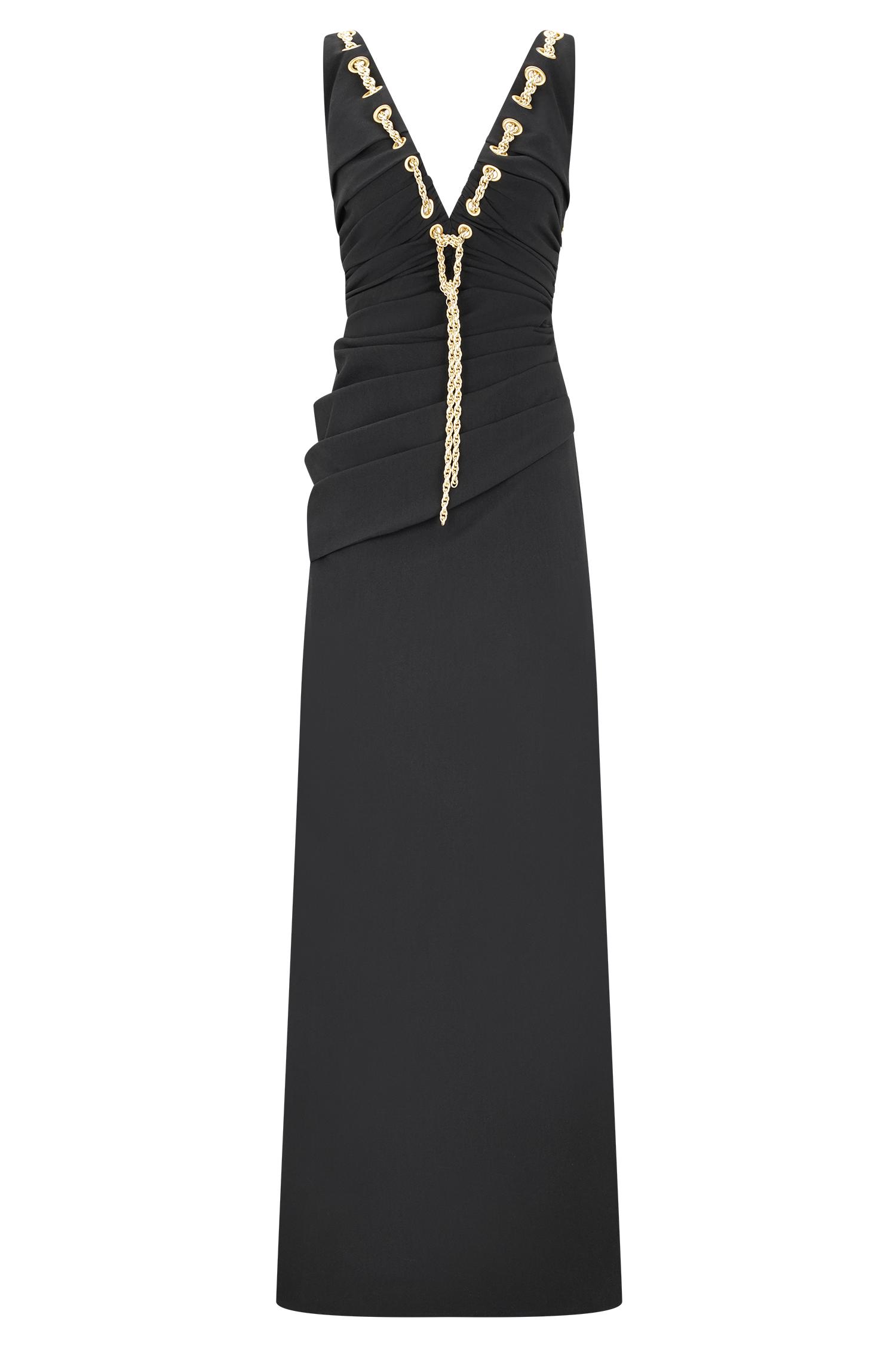 Axton Low Neck Maxi Dress - Black Product Image