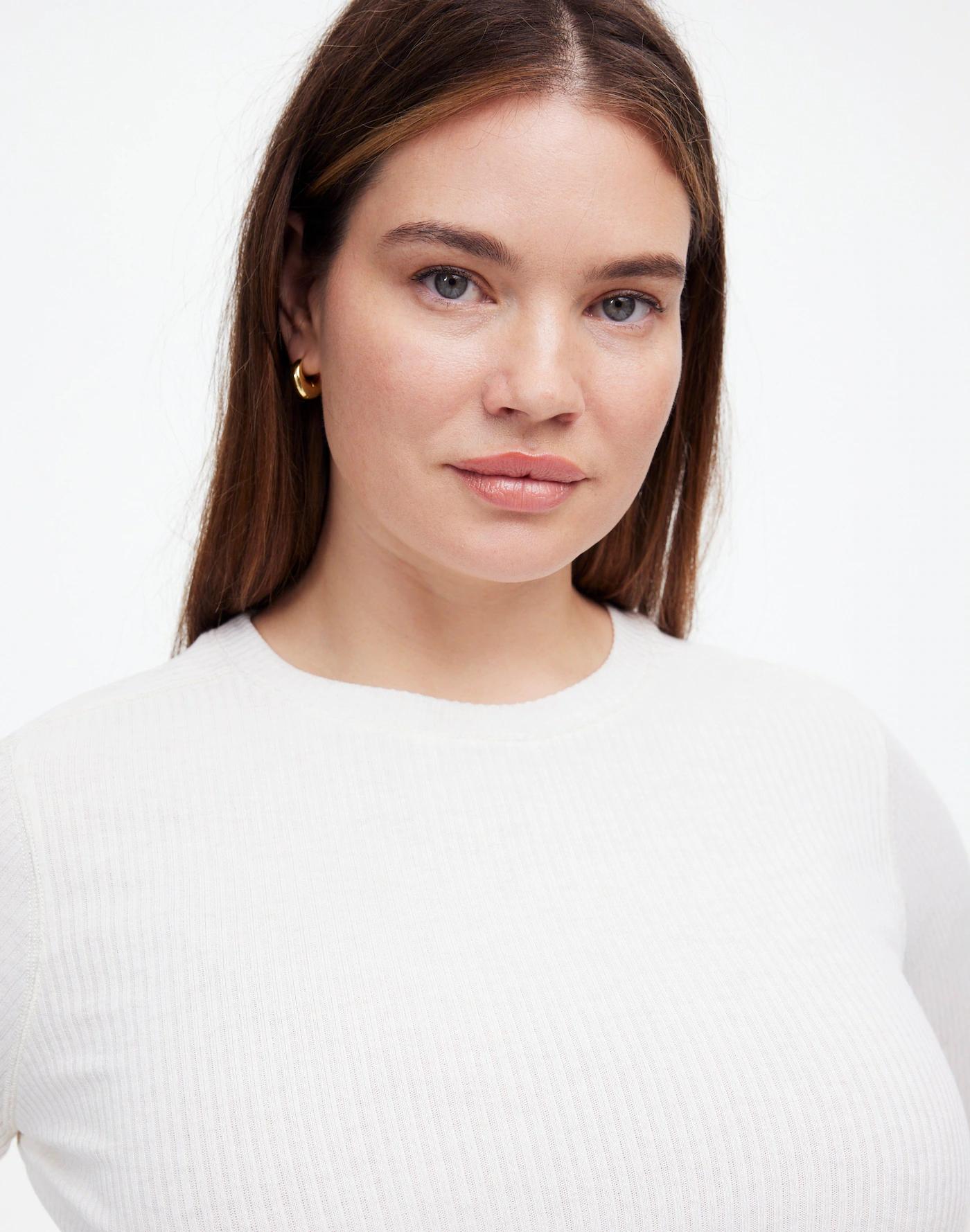 Plus Ribbed Crewneck Long-Sleeve Tee Product Image