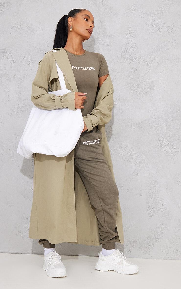 PRETTYLITTLETHING Sage Khaki Prettylittlething High Waist Cuffed Sweatpant Product Image