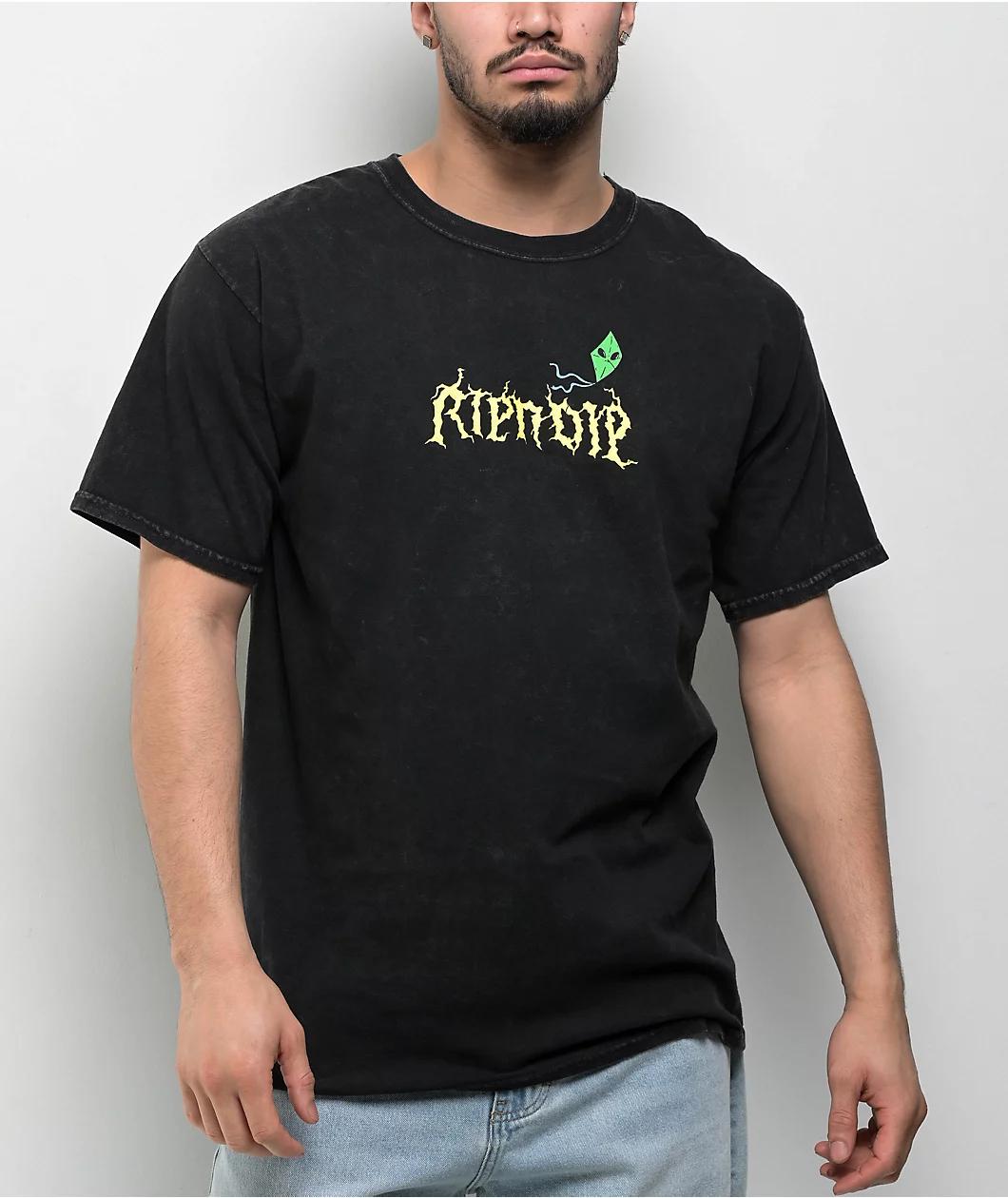 RIPNDIP Electric Black Wash T-Shirt Product Image