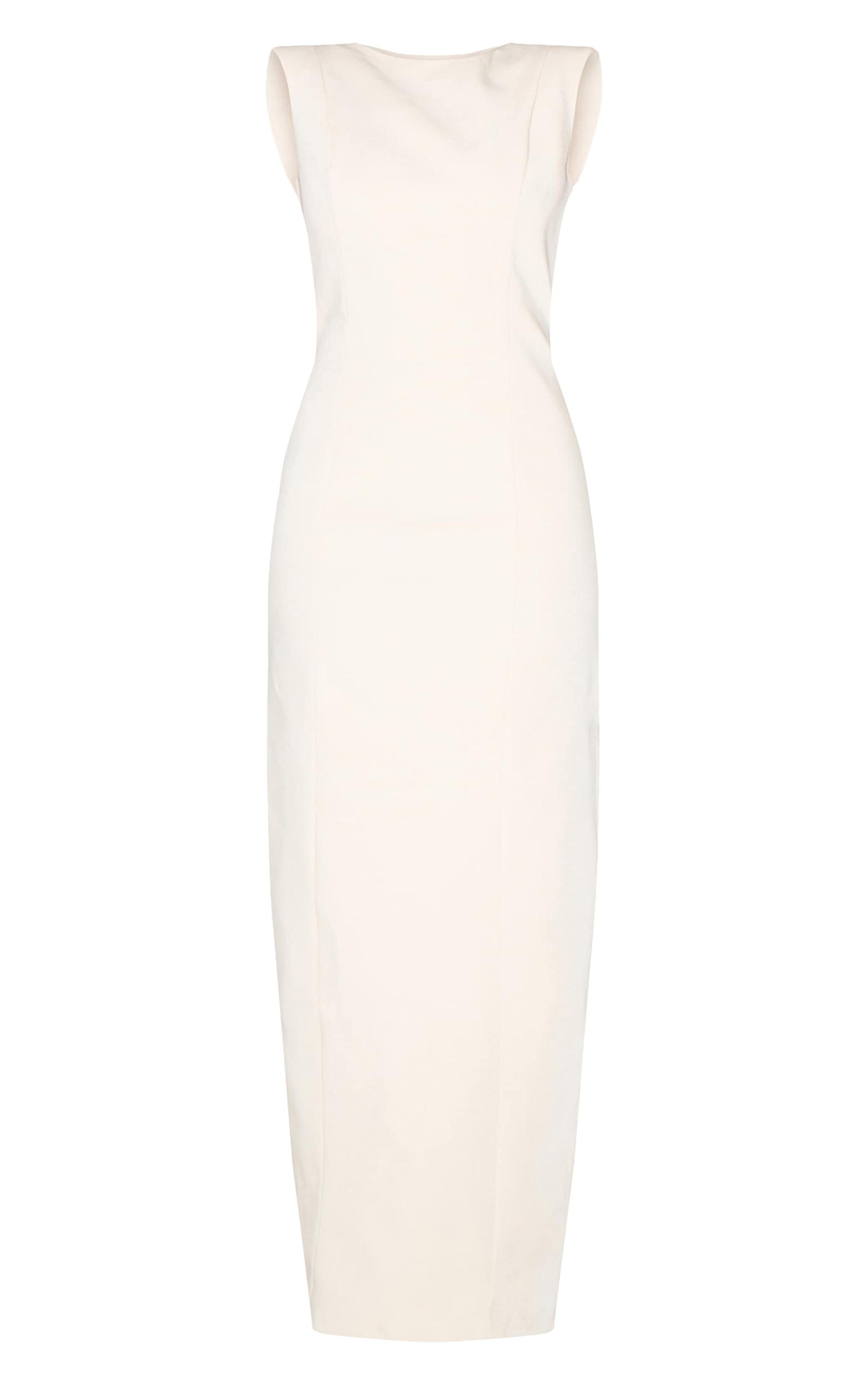 Cream Woven Boat Neck Maxi Dress Product Image