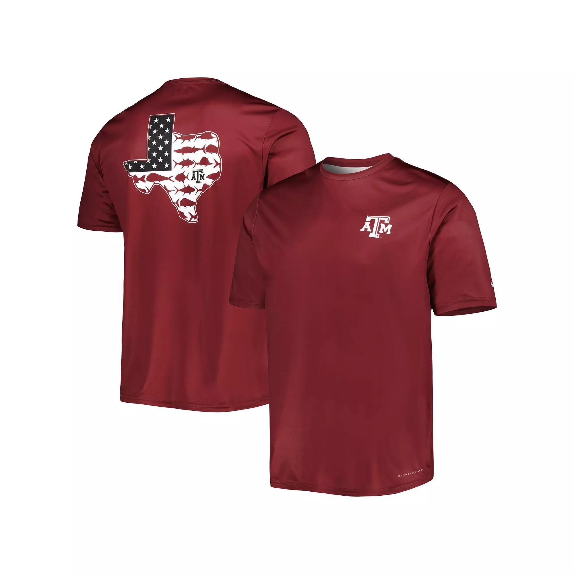 Columbia Mens Collegiate PFG Terminal Tackle Short Sleeve Shirt - Texas A&M- Product Image