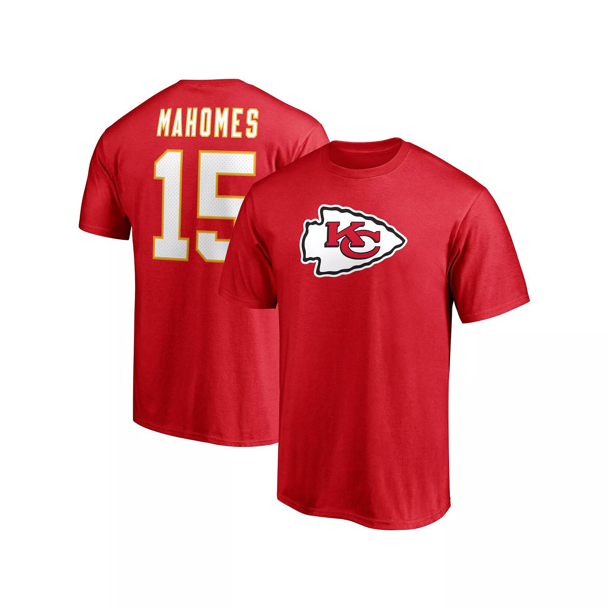 Men's Fanatics Branded Patrick Mahomes Red Kansas City Chiefs Player Icon Name & Number T-Shirt, Size: 2XL Product Image