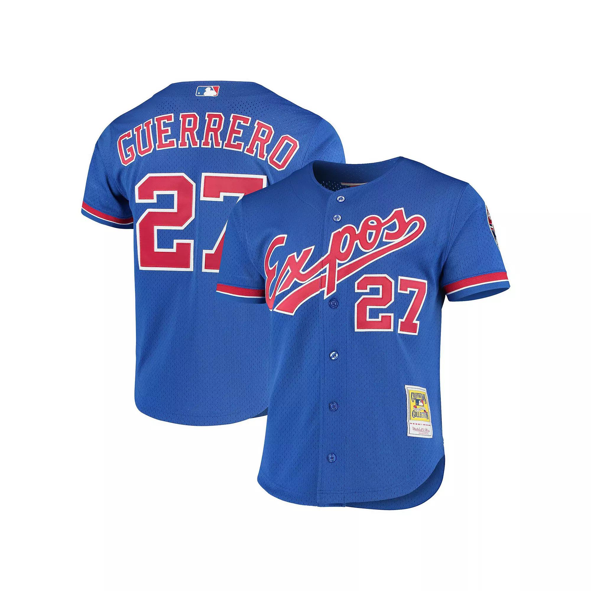 Men's Mitchell & Ness Vladimir Guerrero Royal Montreal Expos Cooperstown Collection Mesh Batting Practice Button-Up Jersey, Size: Large, Mlb Blue Product Image