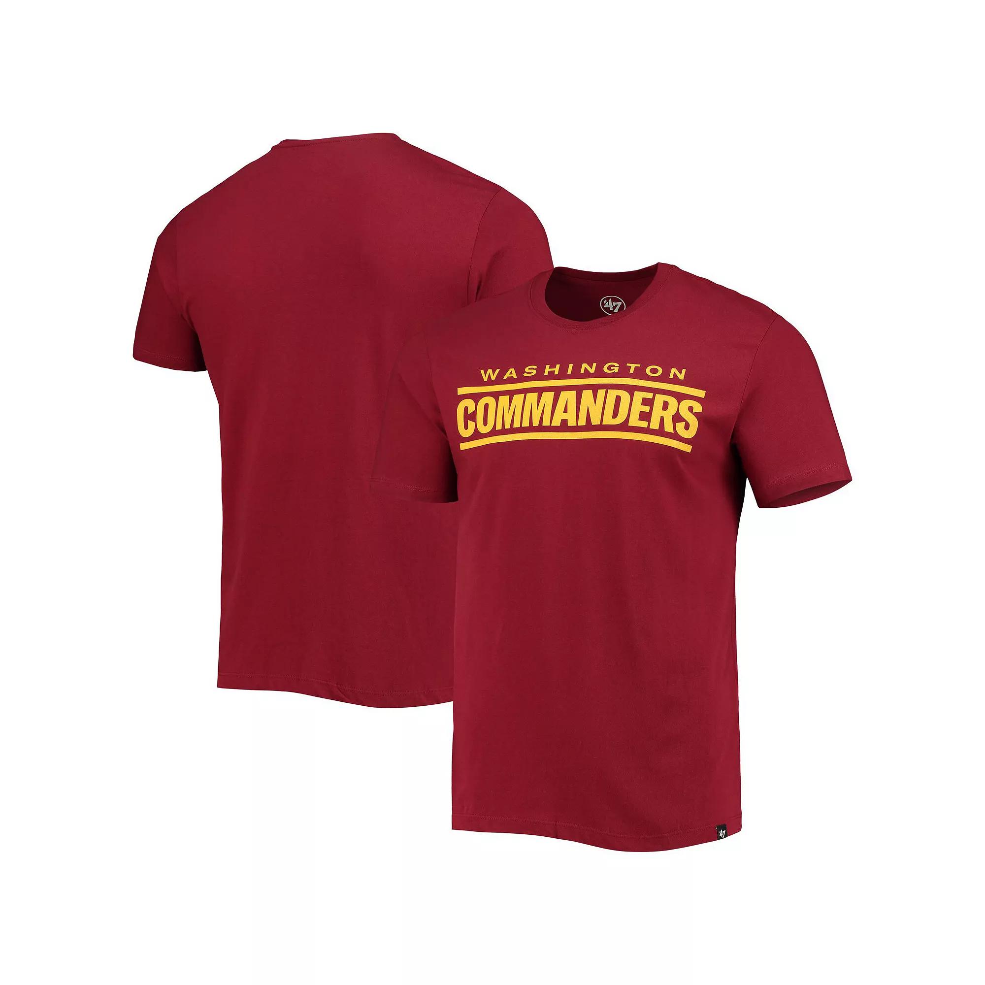 Men's '47 Burgundy Washington Commanders Wordmark Imprint Super Rival T-Shirt,  Product Image