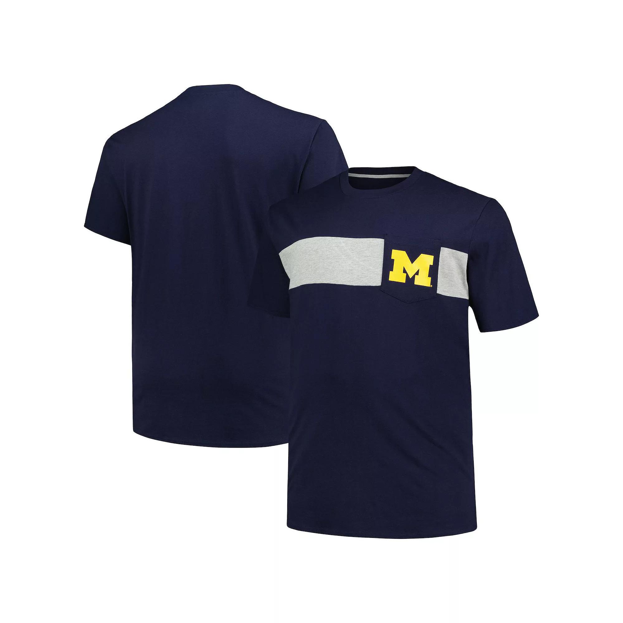 Men's Profile Navy Michigan Wolverines Big & Tall Color Stripe T-Shirt,  Product Image