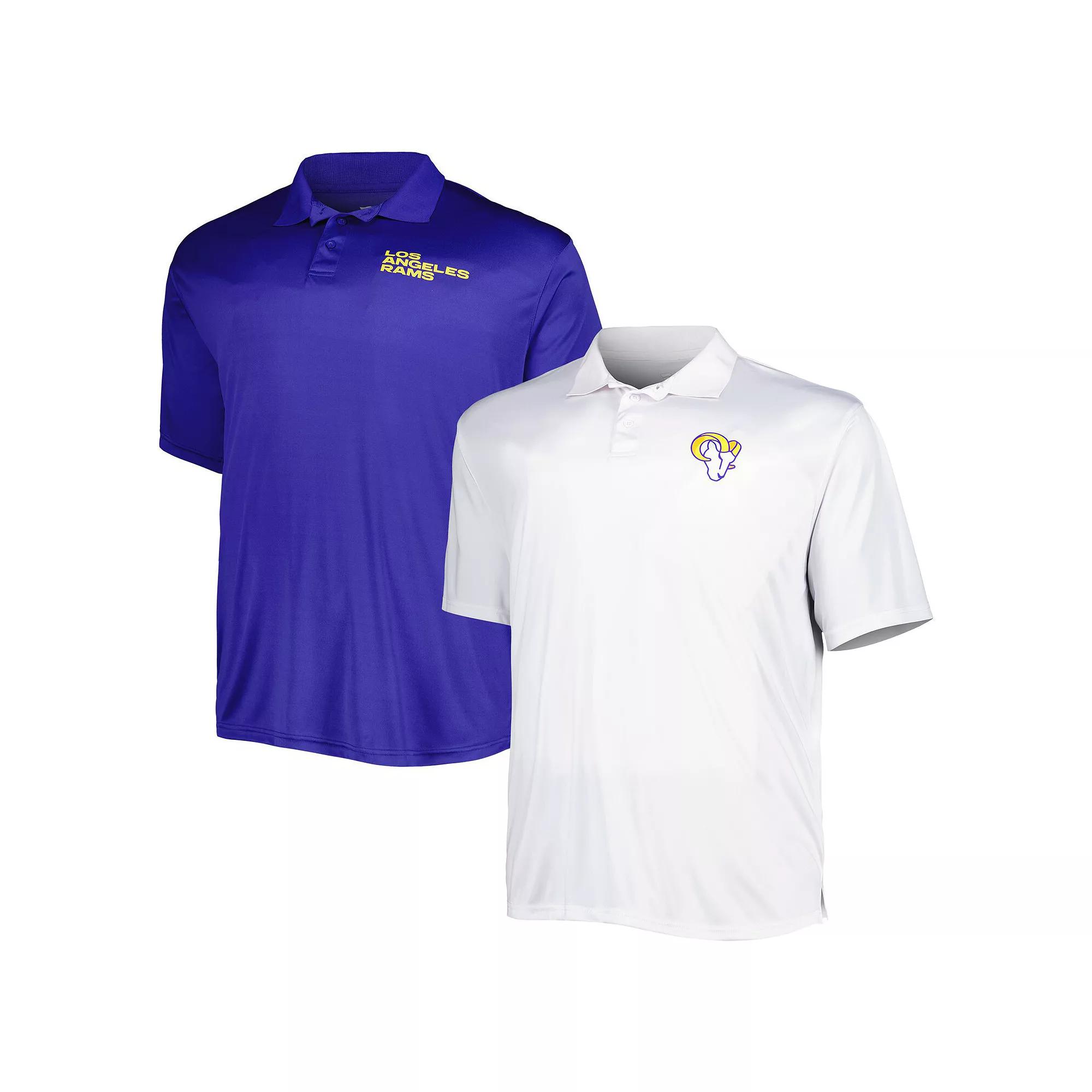 Men's Fanatics Branded Royal/White Los Angeles Rams Solid Two-Pack Polo Set, Size: 3XLT, Blue Product Image