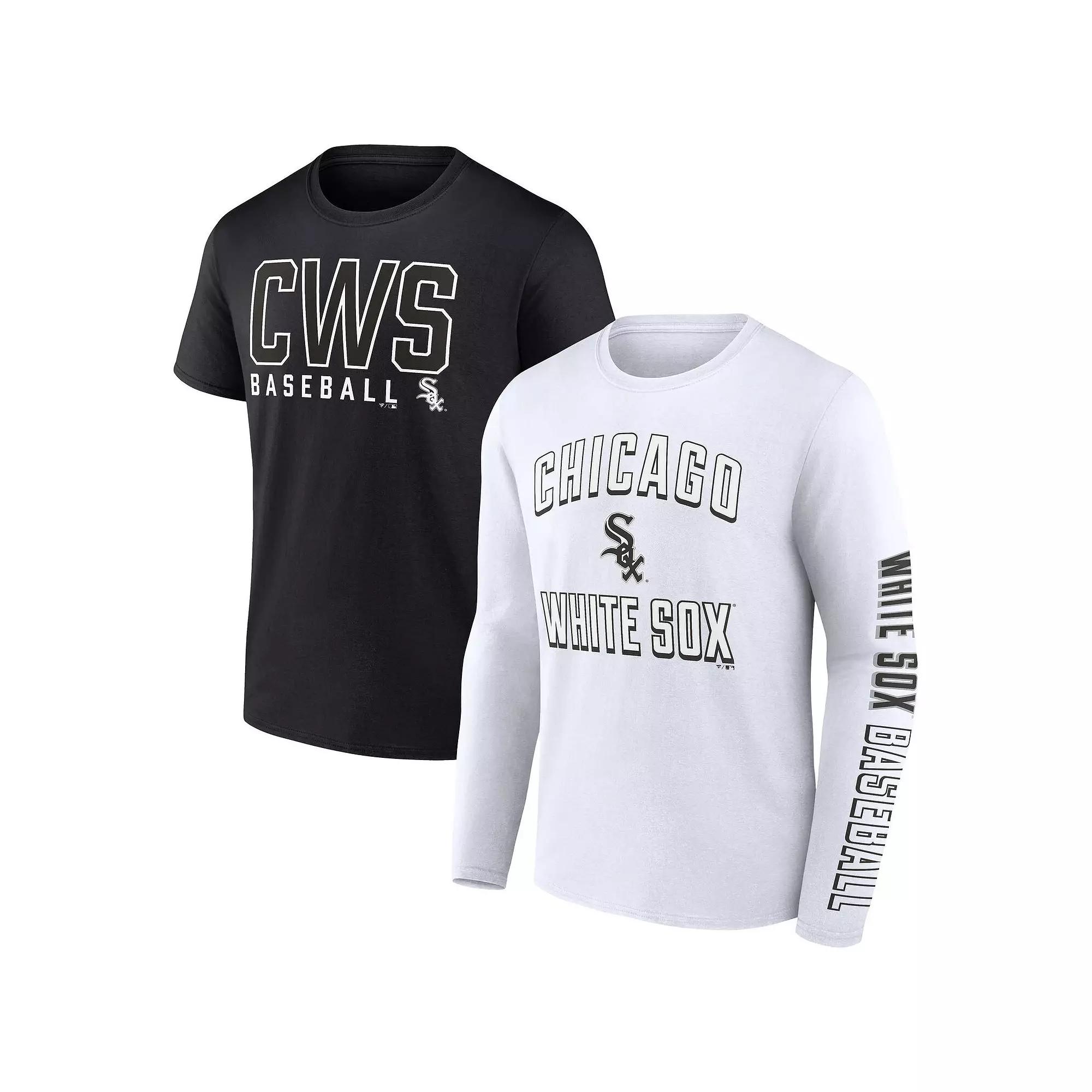 Men's Fanatics Branded Black/White Chicago White Sox Two-Pack Combo T-Shirt Set,  Product Image