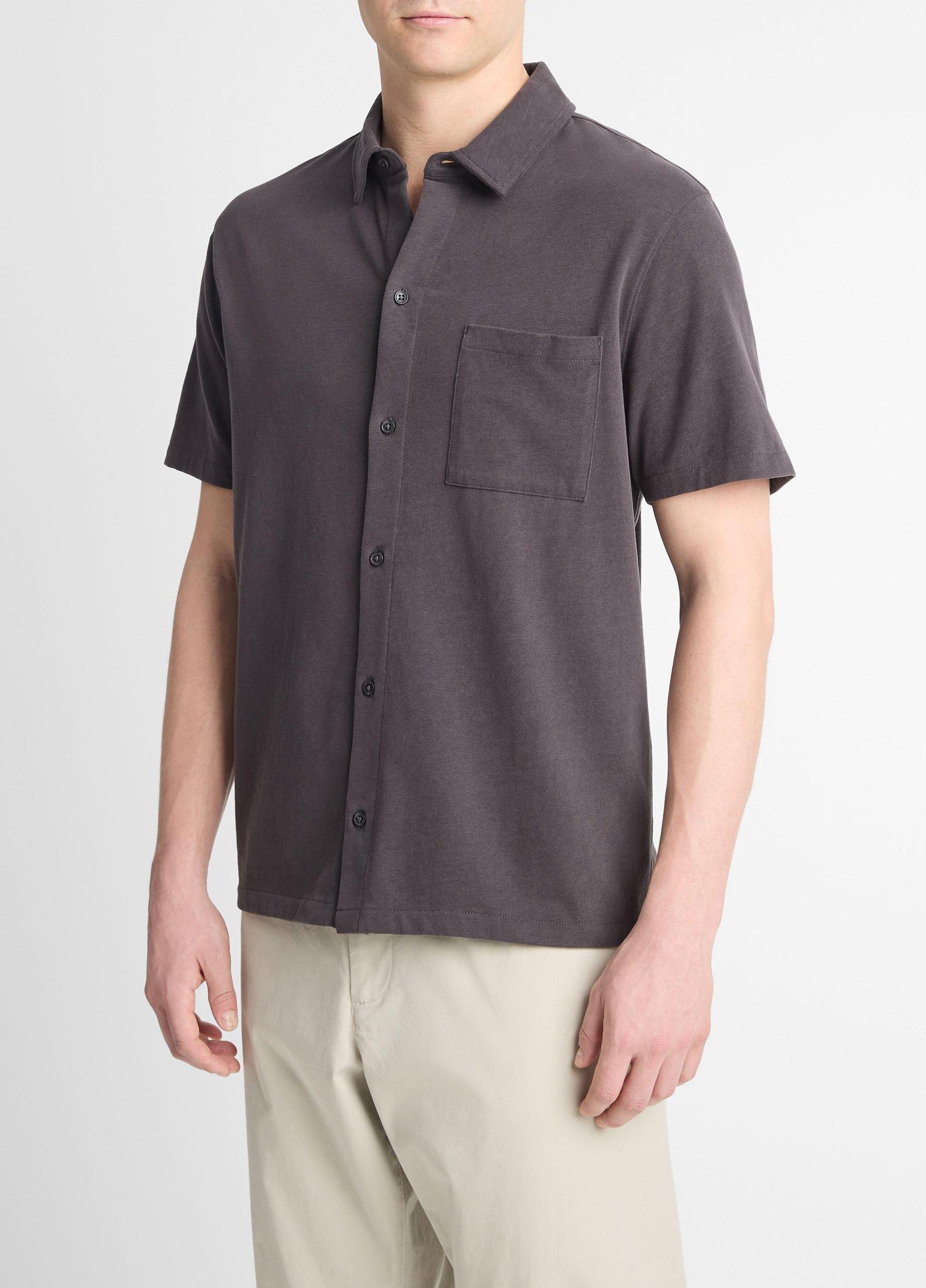 Mens Cotton Button-Front Shirt Product Image