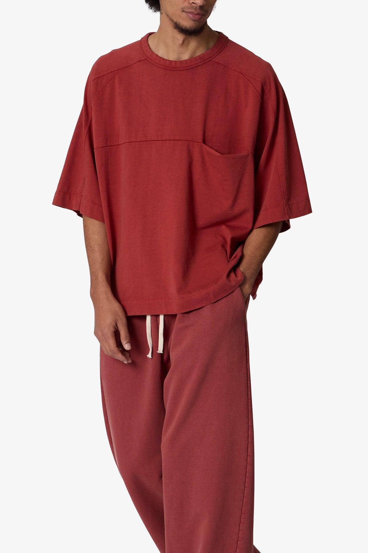 Paneled Hidden Pocket Tee - Rust Product Image