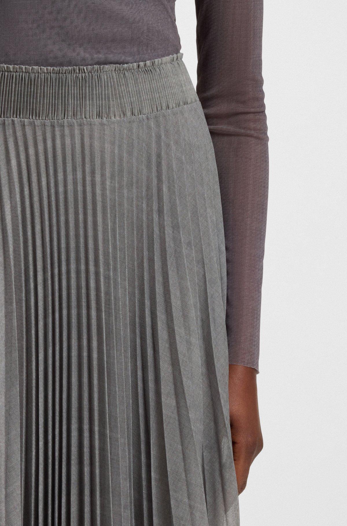 BOSS - Lined tulle skirt with plissé pleats - Patterned Product Image