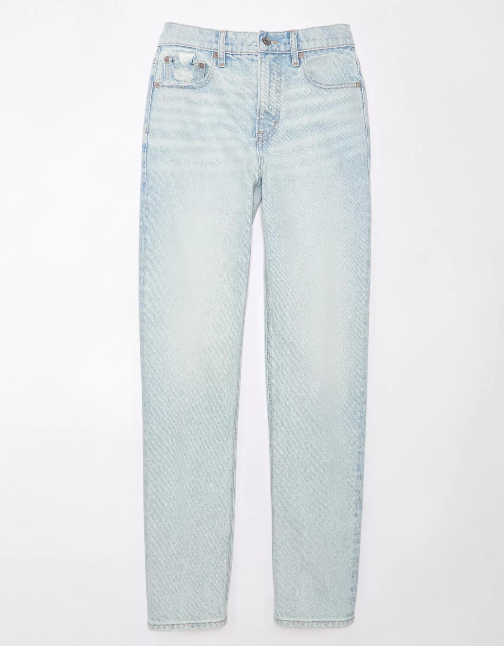 AE Stretch Super High-Waisted Straight Jean Product Image