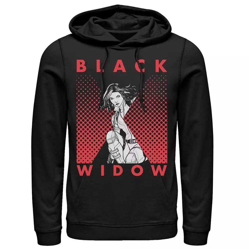 Men's Marvel Black Widow Halftone Hoodie,  Product Image