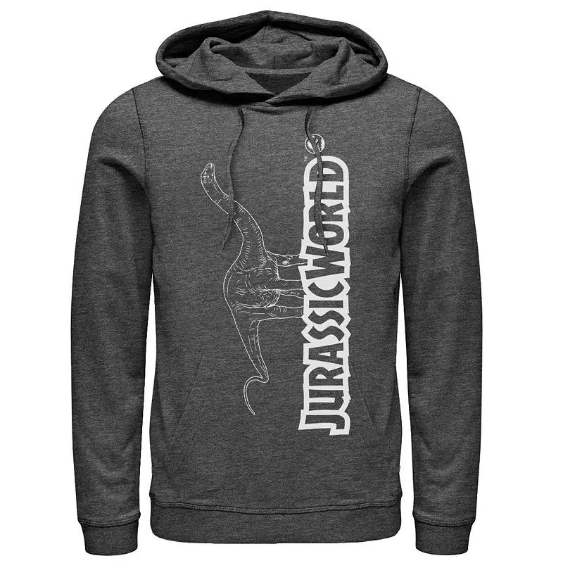 Men's Jurassic World Longneck Dinosaur Title Logo Outline Hoodie,  Product Image