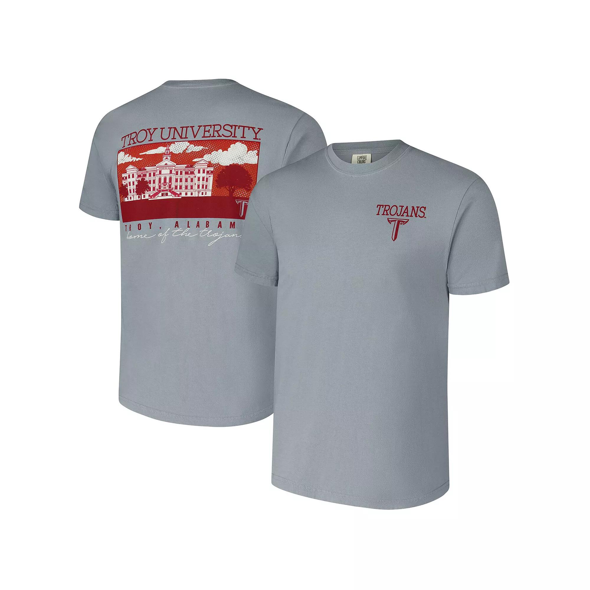 Men's Gray Troy University Trojans Campus Scenery Comfort Color T-Shirt, Size: Small, Nc2 Grey Product Image