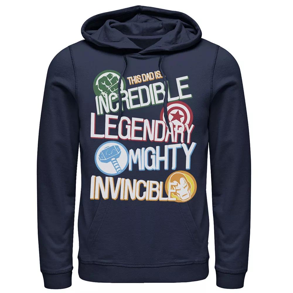 Men's Marvel Avengers Father's Day Dad Words Hoodie, Size: Small, Blue Product Image