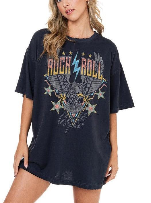 Rock and Roll Oversize Vintage Graphic Tee Product Image