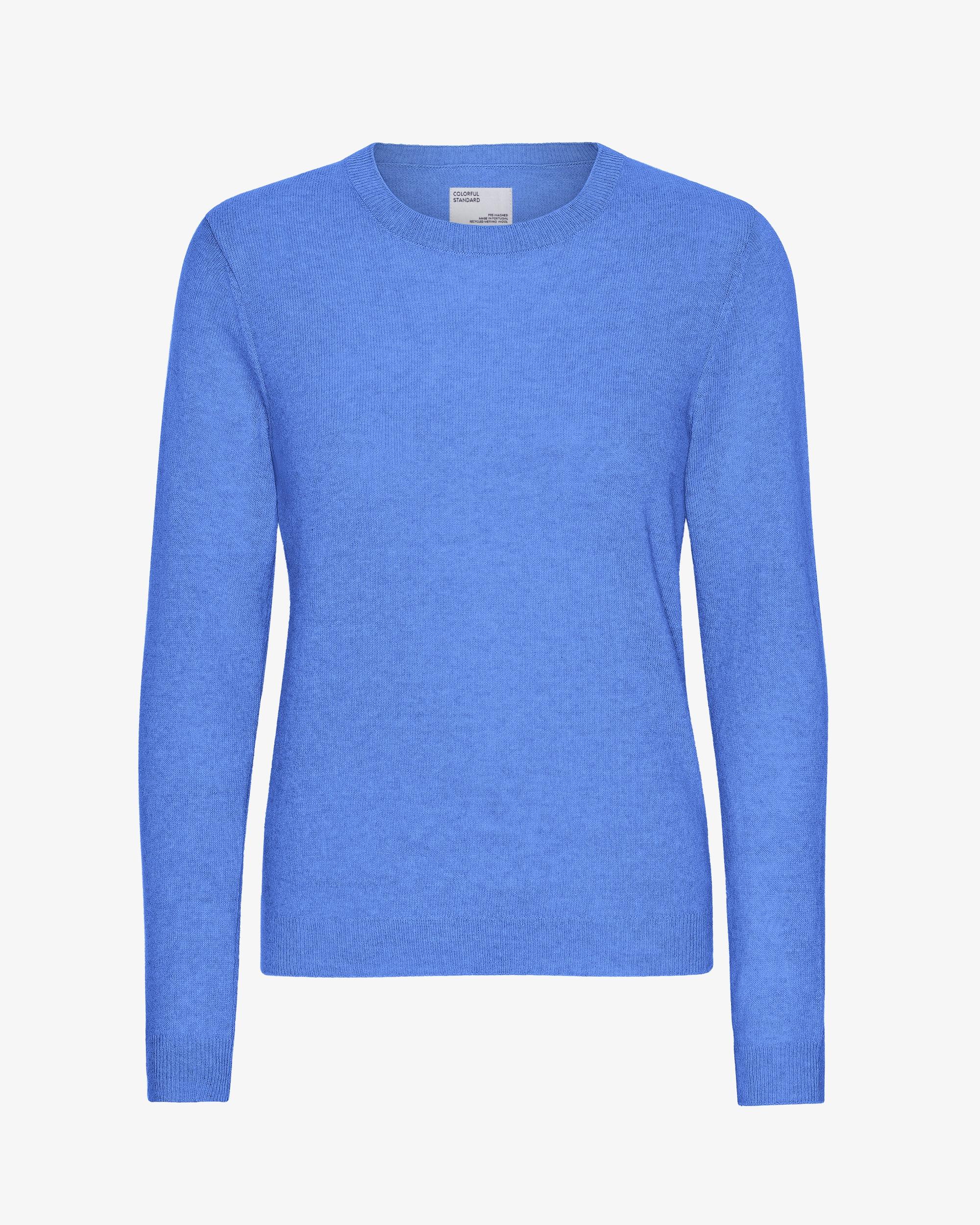 Women Light Merino Wool Crew - Pacific Blue Product Image