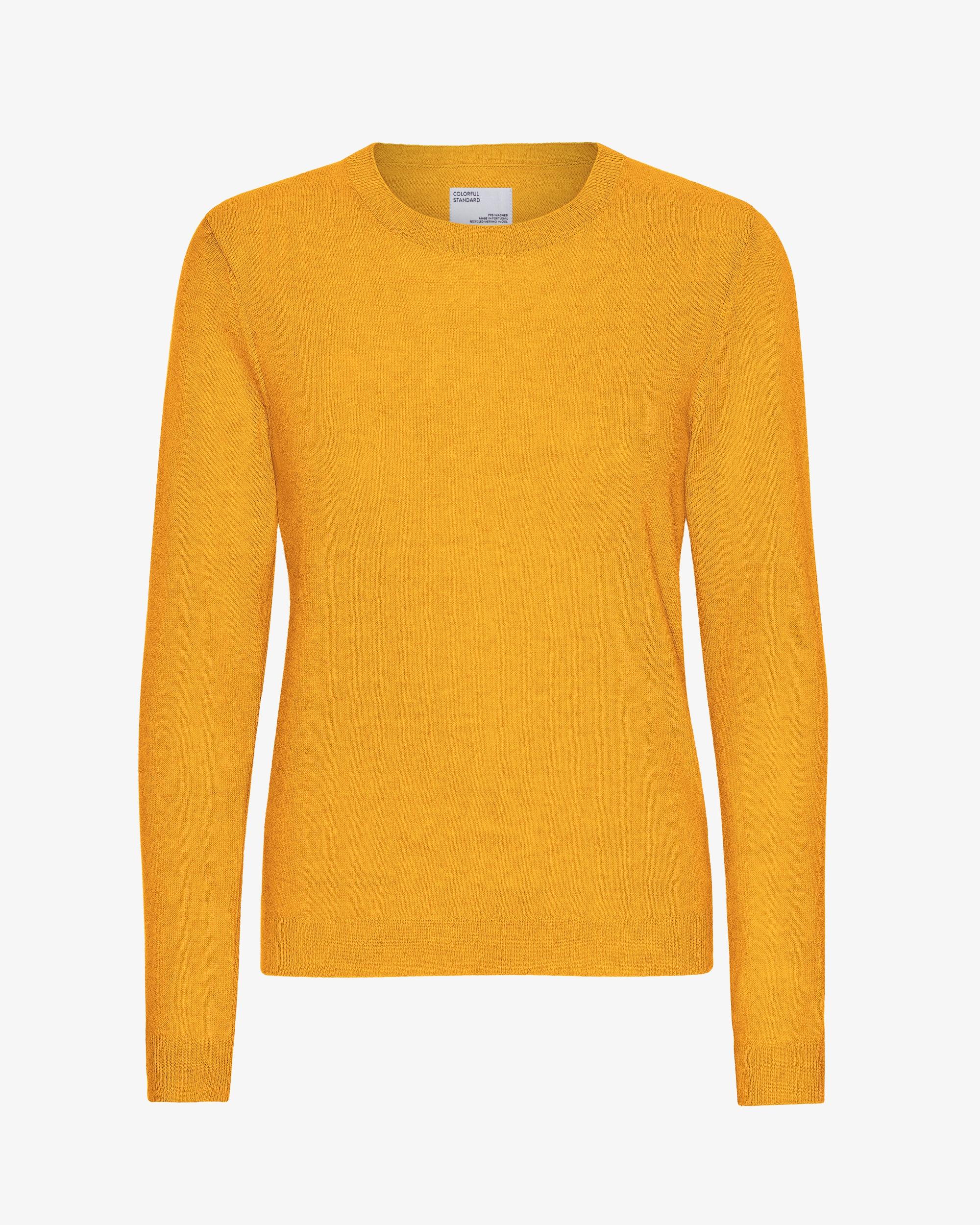 Women Light Merino Wool Crew - Burned Yellow Product Image