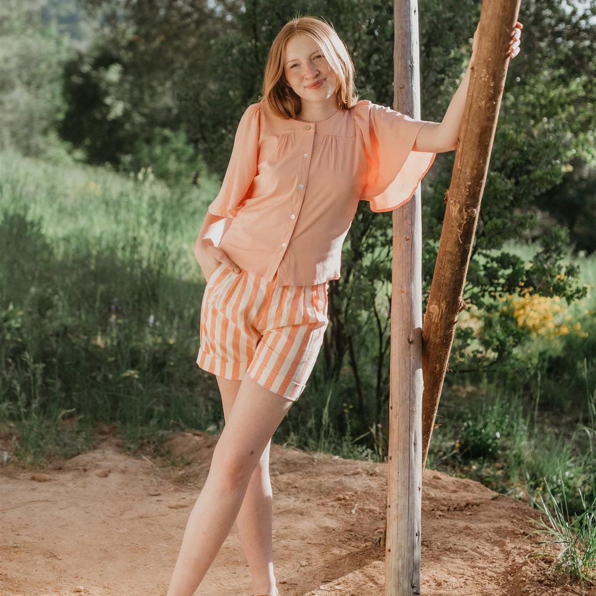 Flutter Top in Pink Blush Challis Product Image