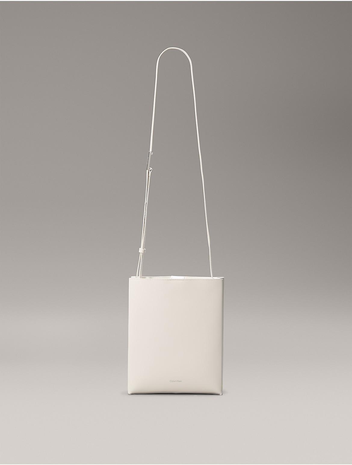 Calvin Klein Womens Line Leather Crossbody Bag - White Product Image