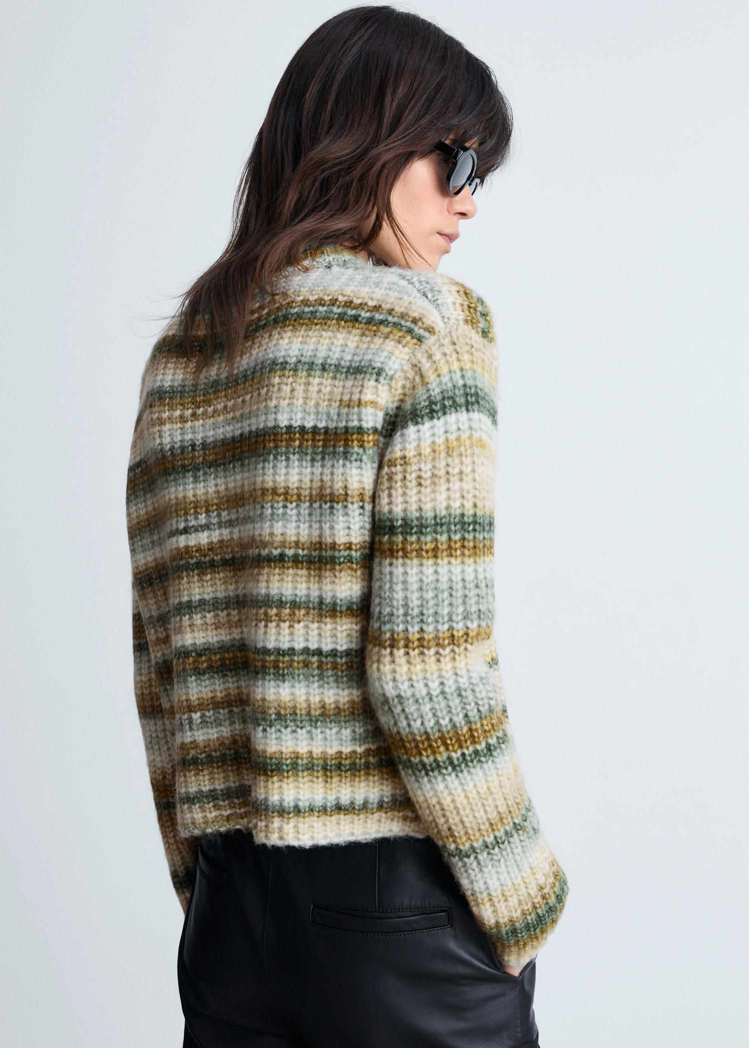 Round-neck striped sweater - Women | MANGO USA Product Image