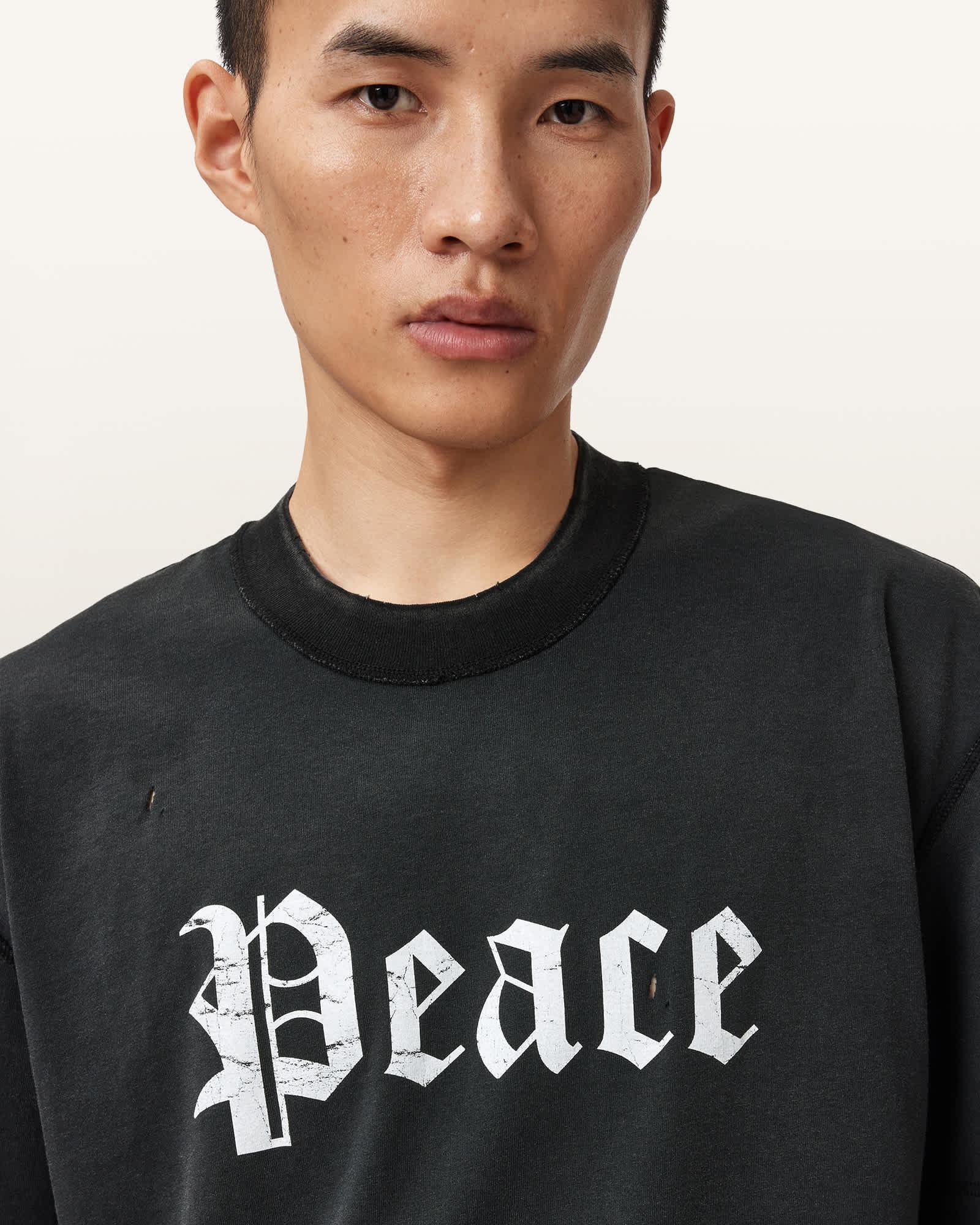 Utopia Boxy T-Shirt Washed Black | ALLSAINTS US Product Image