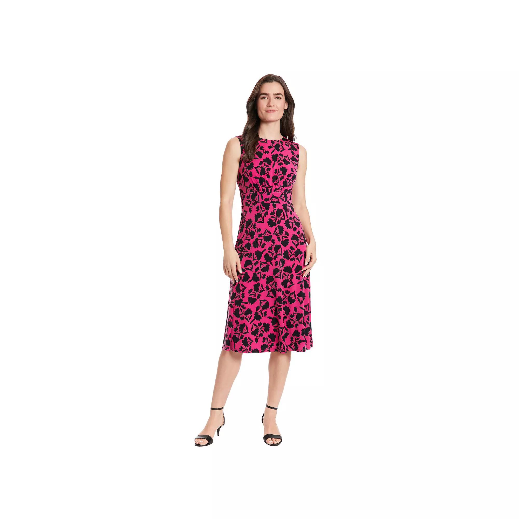 Womens London Times Floral Inset Waist Midi Dress Product Image