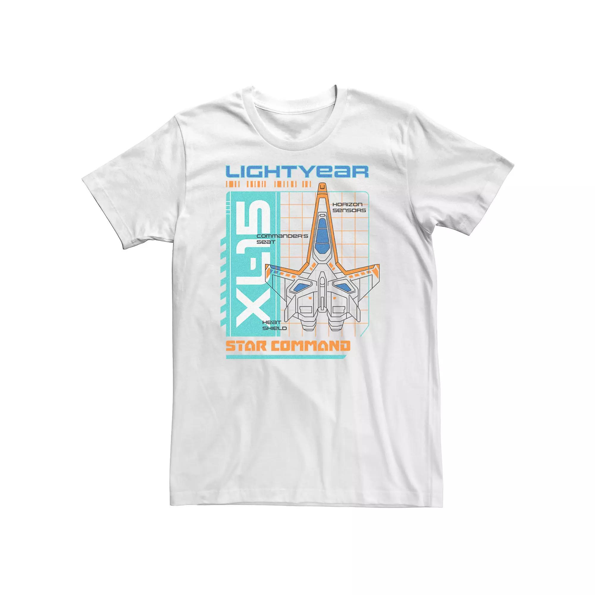 Big & Tall Disney / Pixar Lightyear XL-15 Star Command Schematic Tee, Men's, Size: 3XL Tall, White Product Image